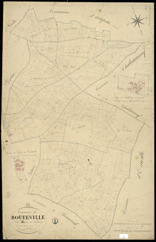 Bouteville - 3 P 57/5 - Section B dite de Peuchaud. Feuille 2.  | 1834