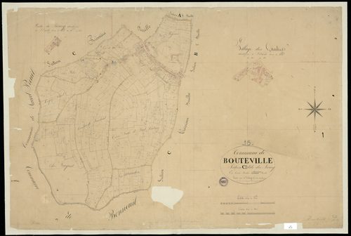 Bouteville - 3 P 57/7 - Section C dite du Bourg. Feuille 2.  | 1834