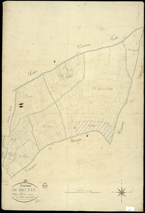 Brettes - 3 P 59/7 - Section C dite de Villeret. Feuille 2.  | 1829