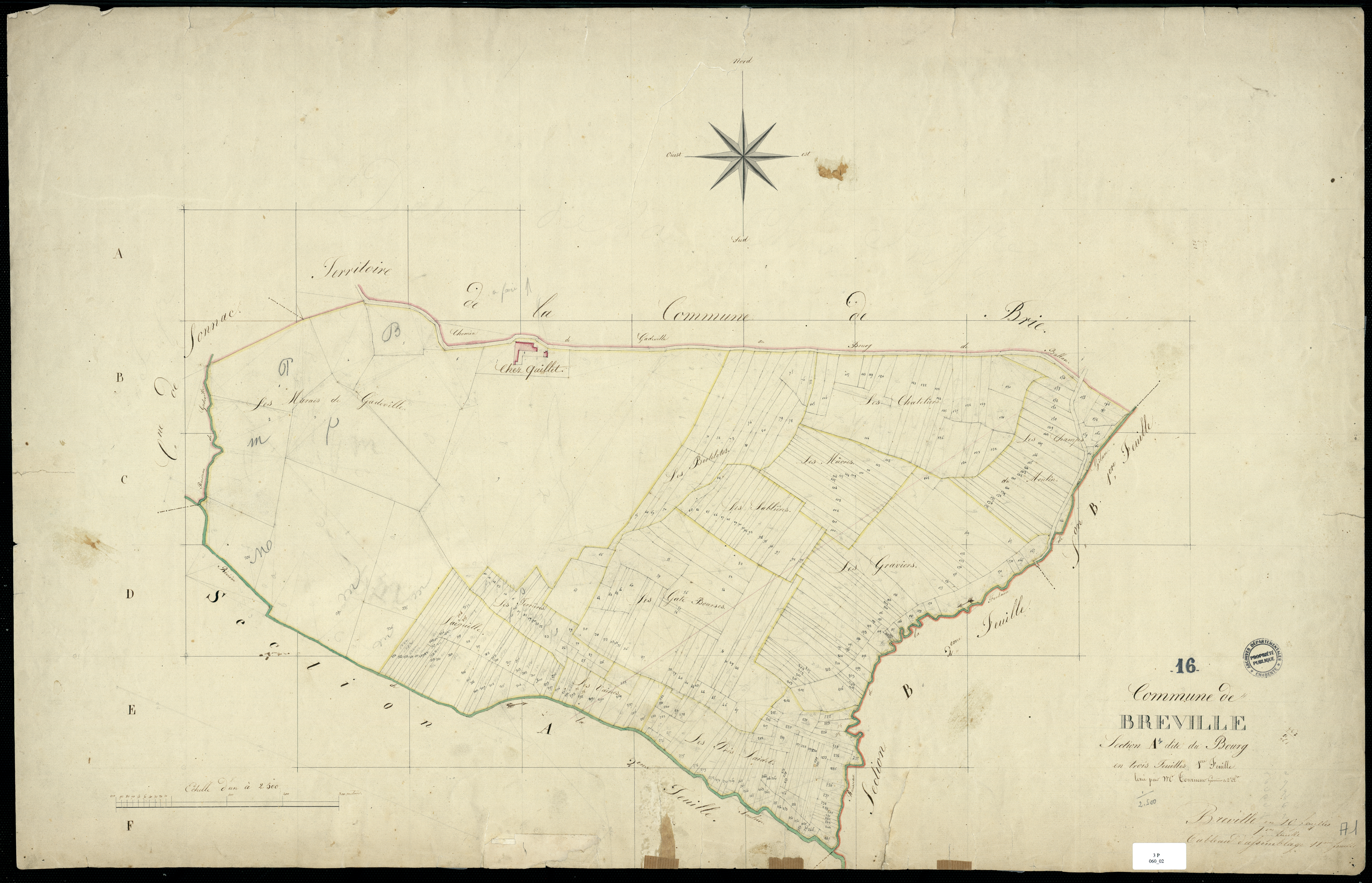Bréville - 3 P 60/2 - Section A dite du Bourg. Feuille 1.  | 1823