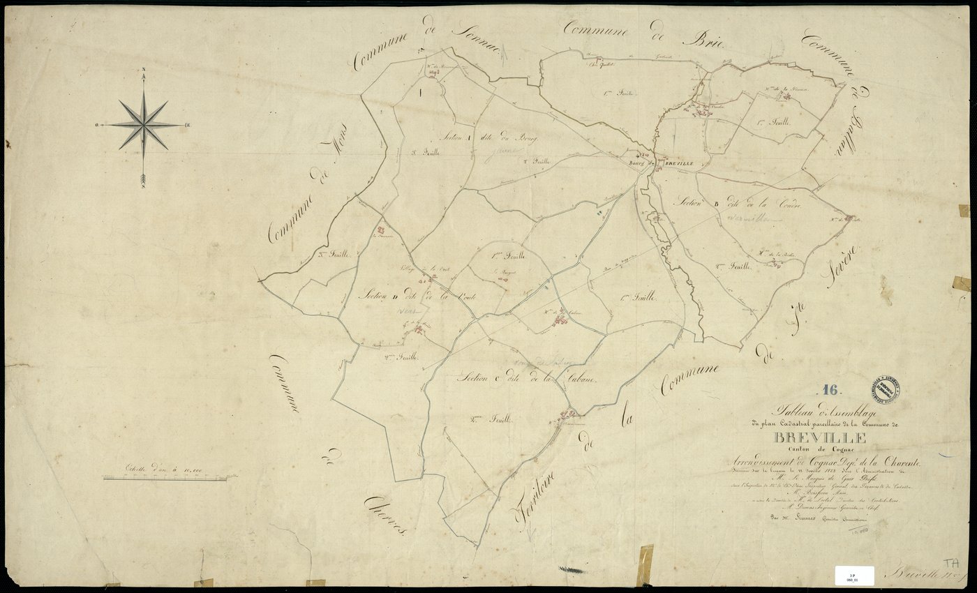 Bréville - 3 P 60/1 - Tableau d'assemblage.  | 1823