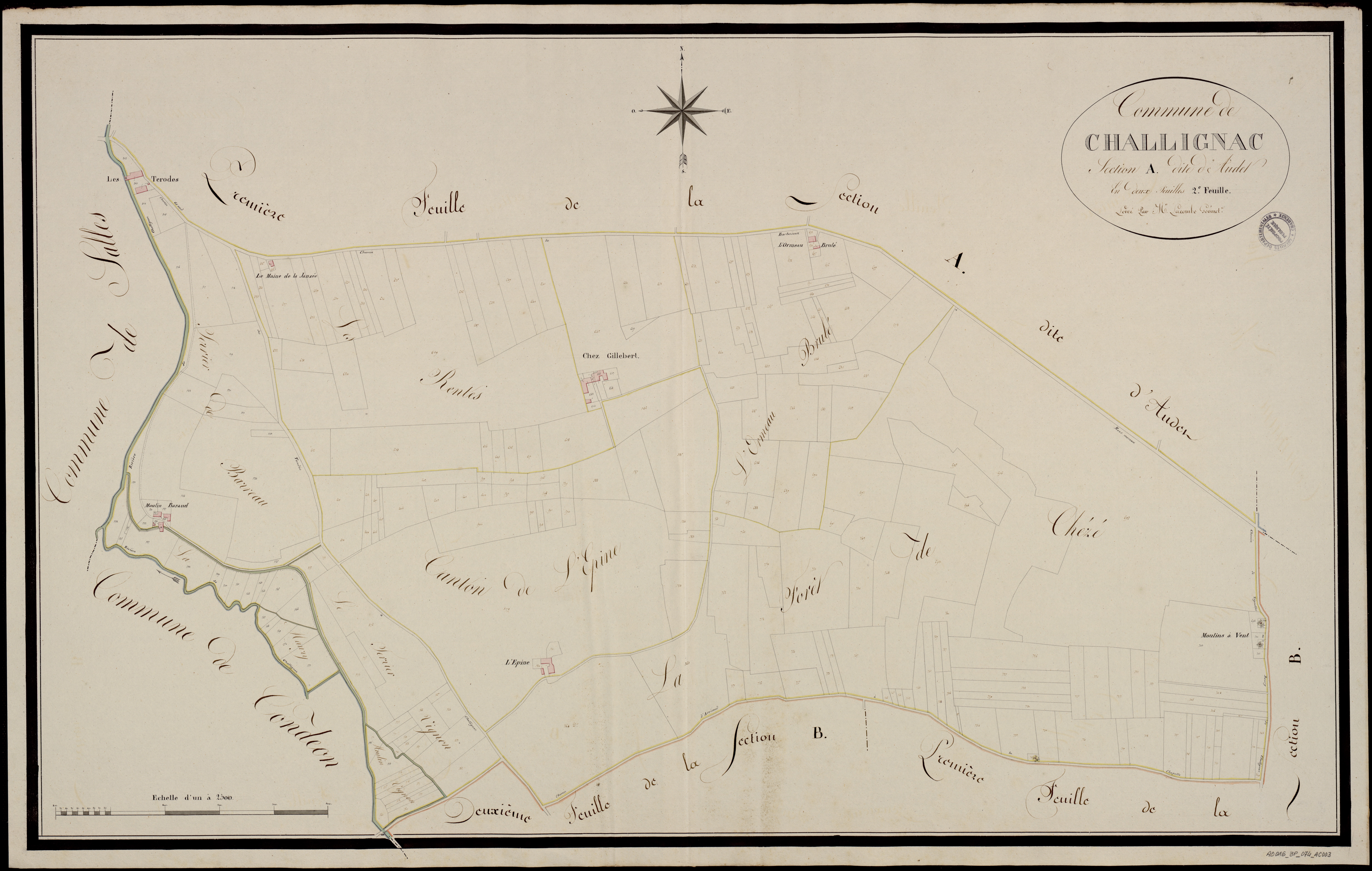 Challignac - 3 P 74/AC3 - Section A dite d'Audet | 1813