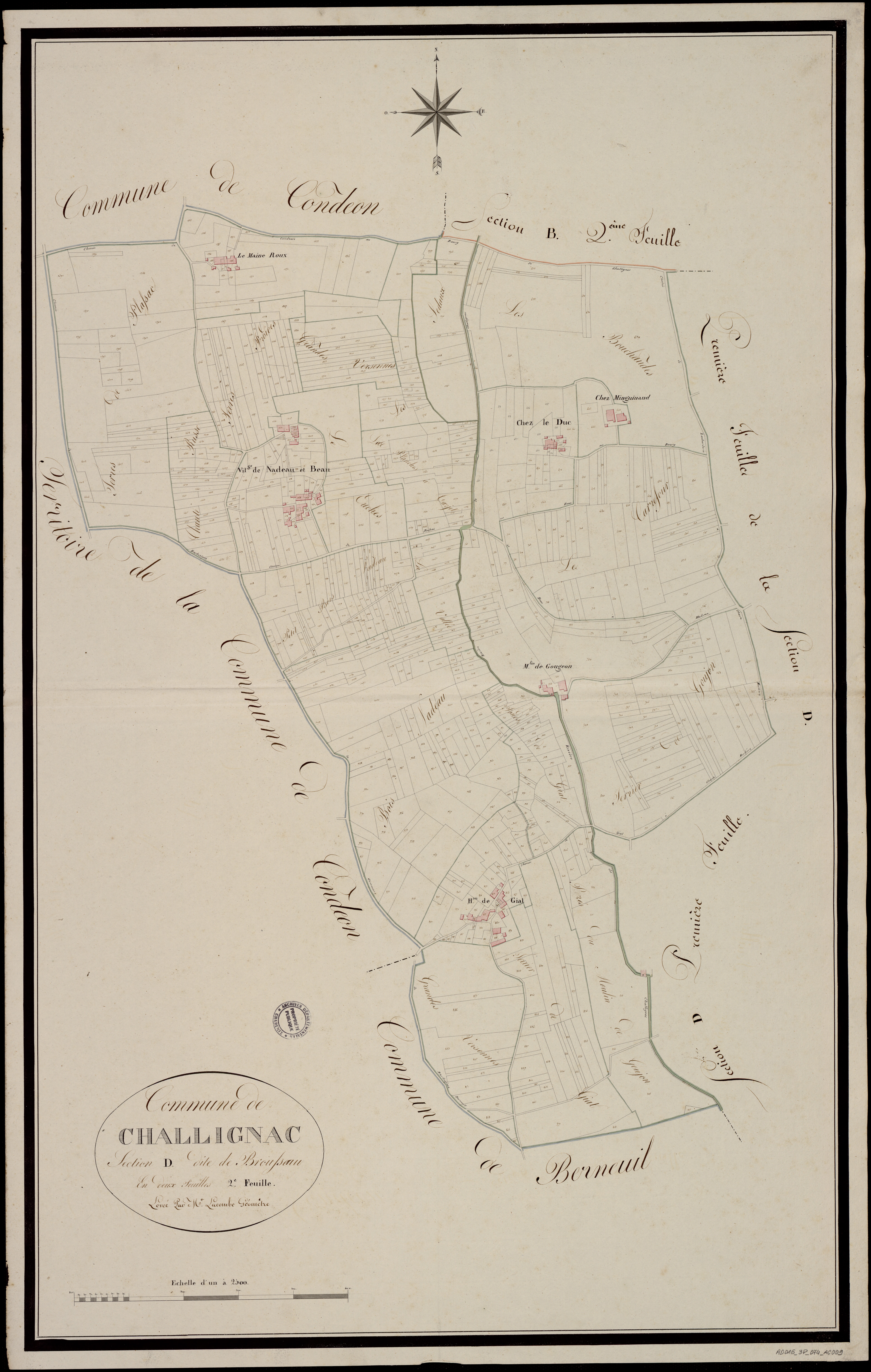Challignac - 3 P 74/AC9 - Section D dite de Brousseau | 1813