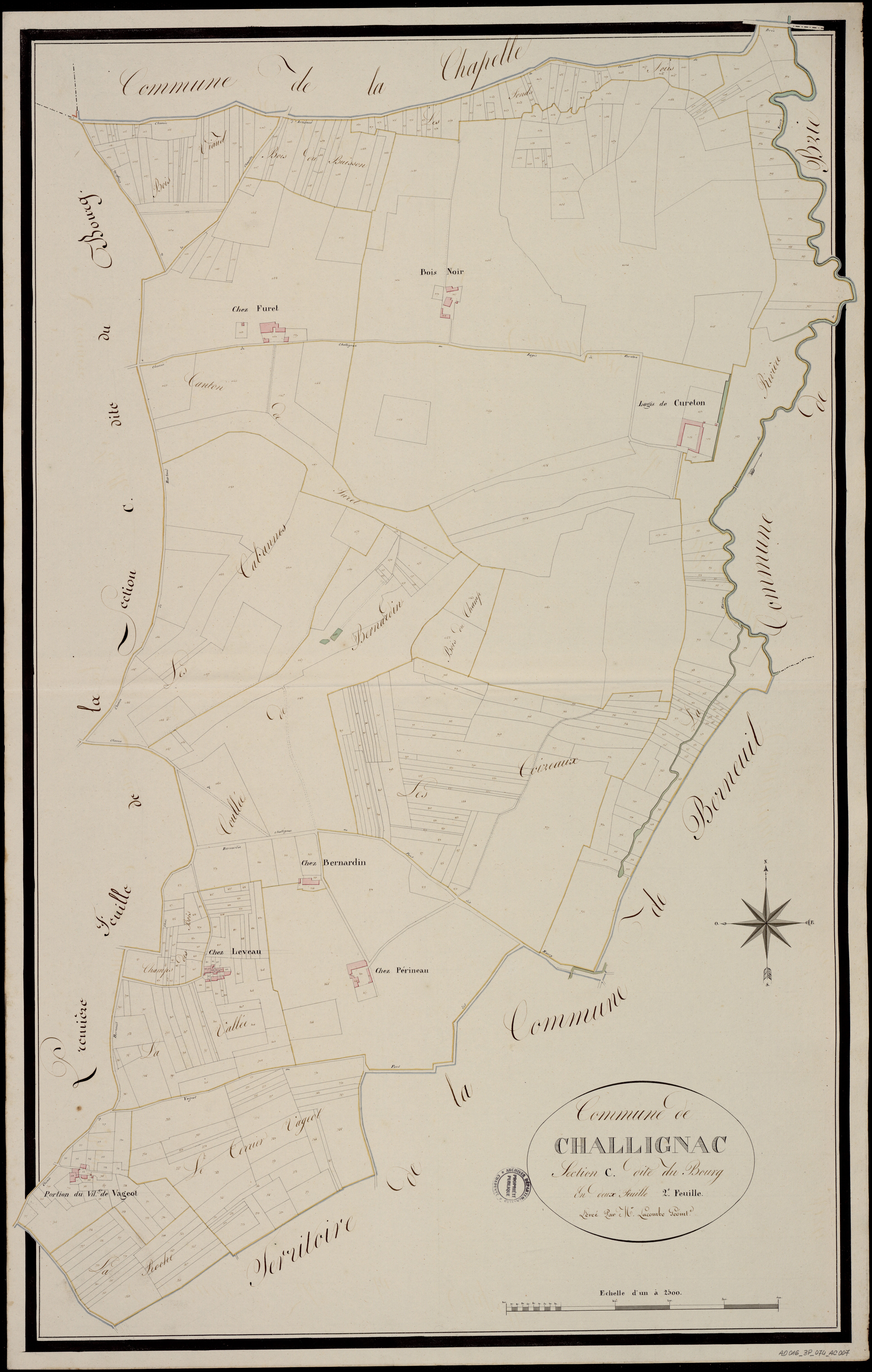 Challignac - 3 P 74/AC7 - Section C dite du Bourg | 1813