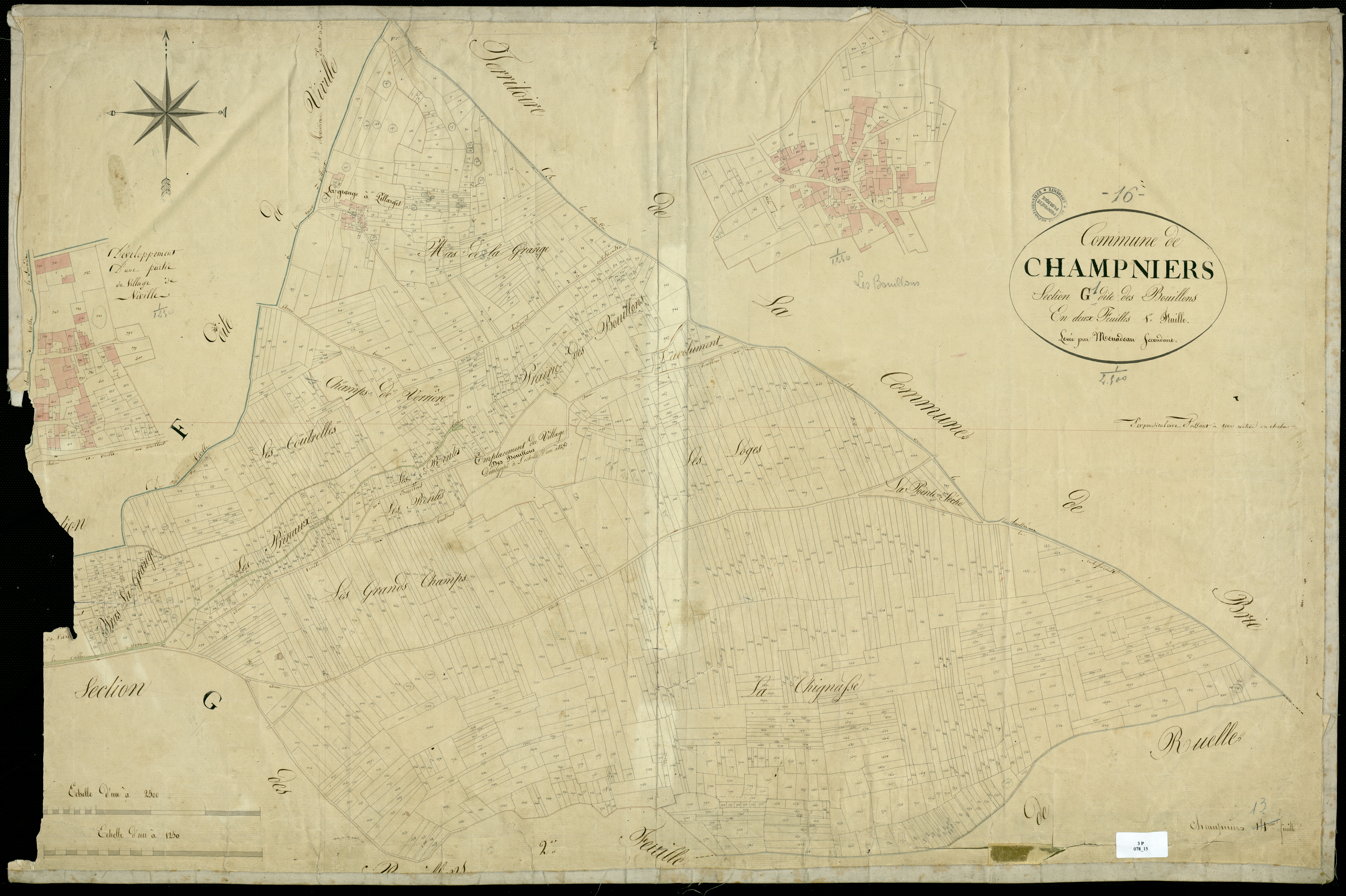 Champniers - 3 P 78/15 - Section G dite des Bouillons. Feuille 1. | 1824
