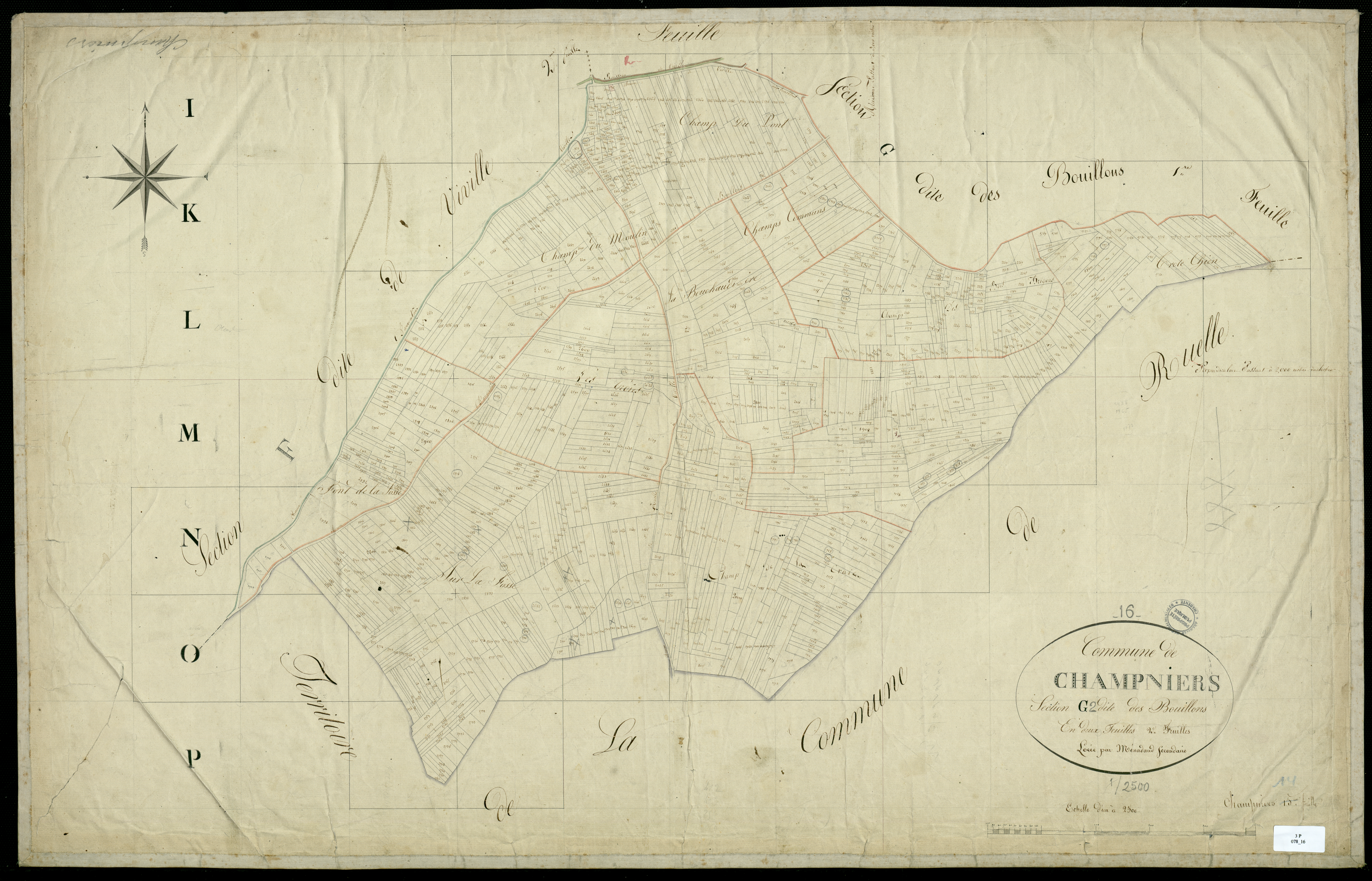 Champniers - 3 P 78/16 - Section G dite des Bouillons. Feuille 2. | 1824