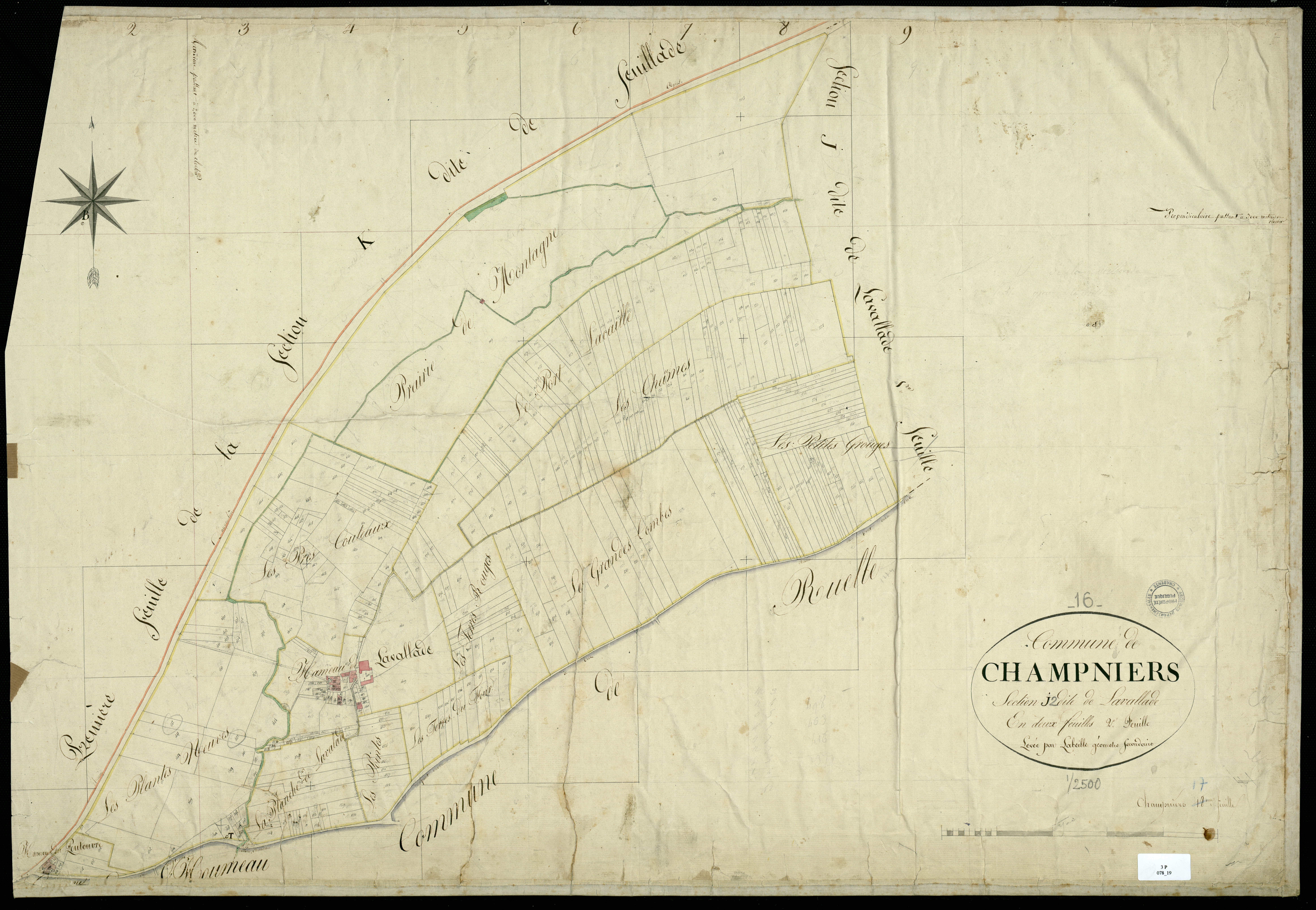 Champniers - 3 P 78/19 - Section J dite de Lavallade. Feuille 1. | 1824
