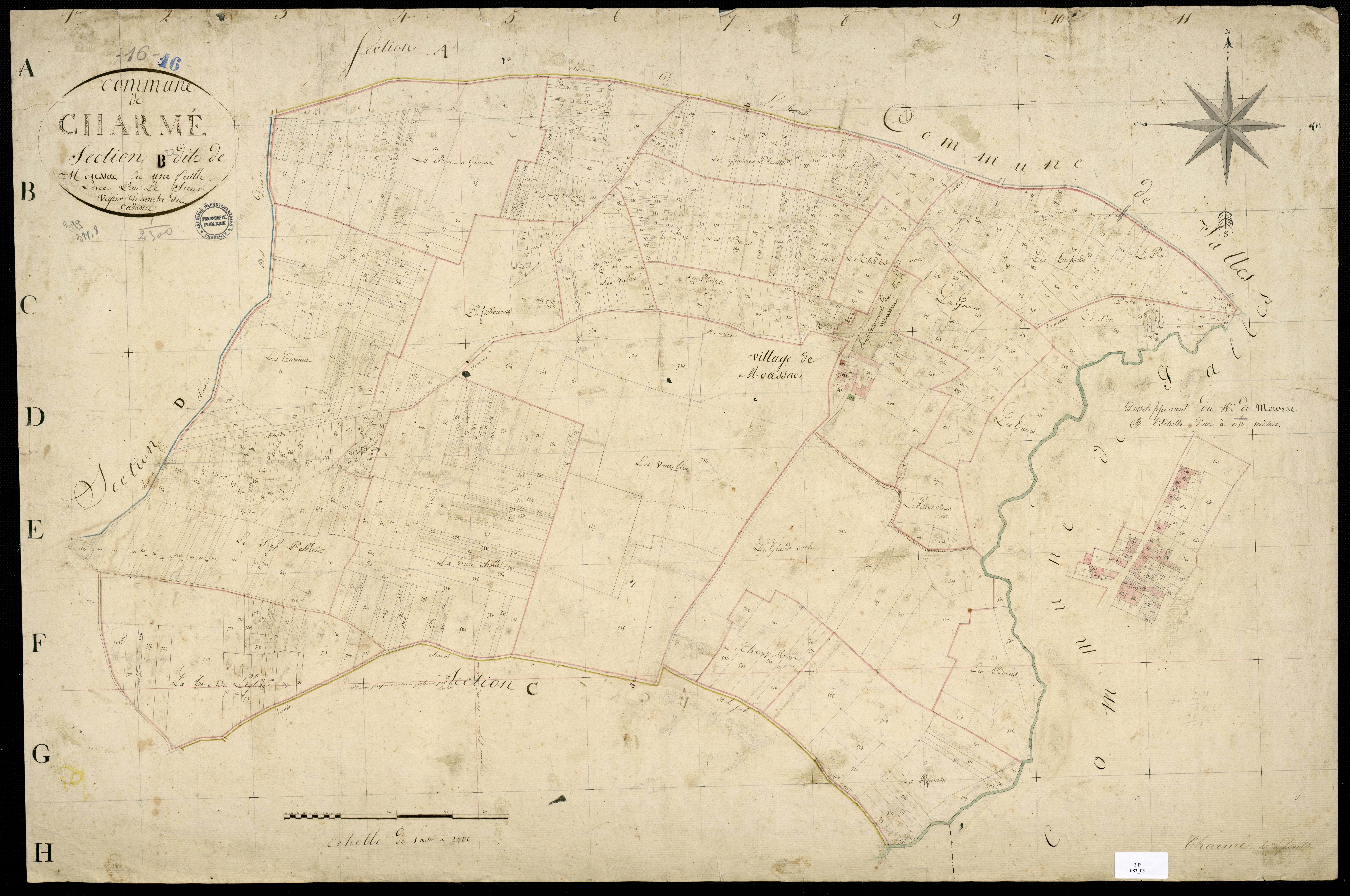 Charmé - 3 P 83/3 - Section B dite de Moussac. Feuille 1.  | [s.d.]