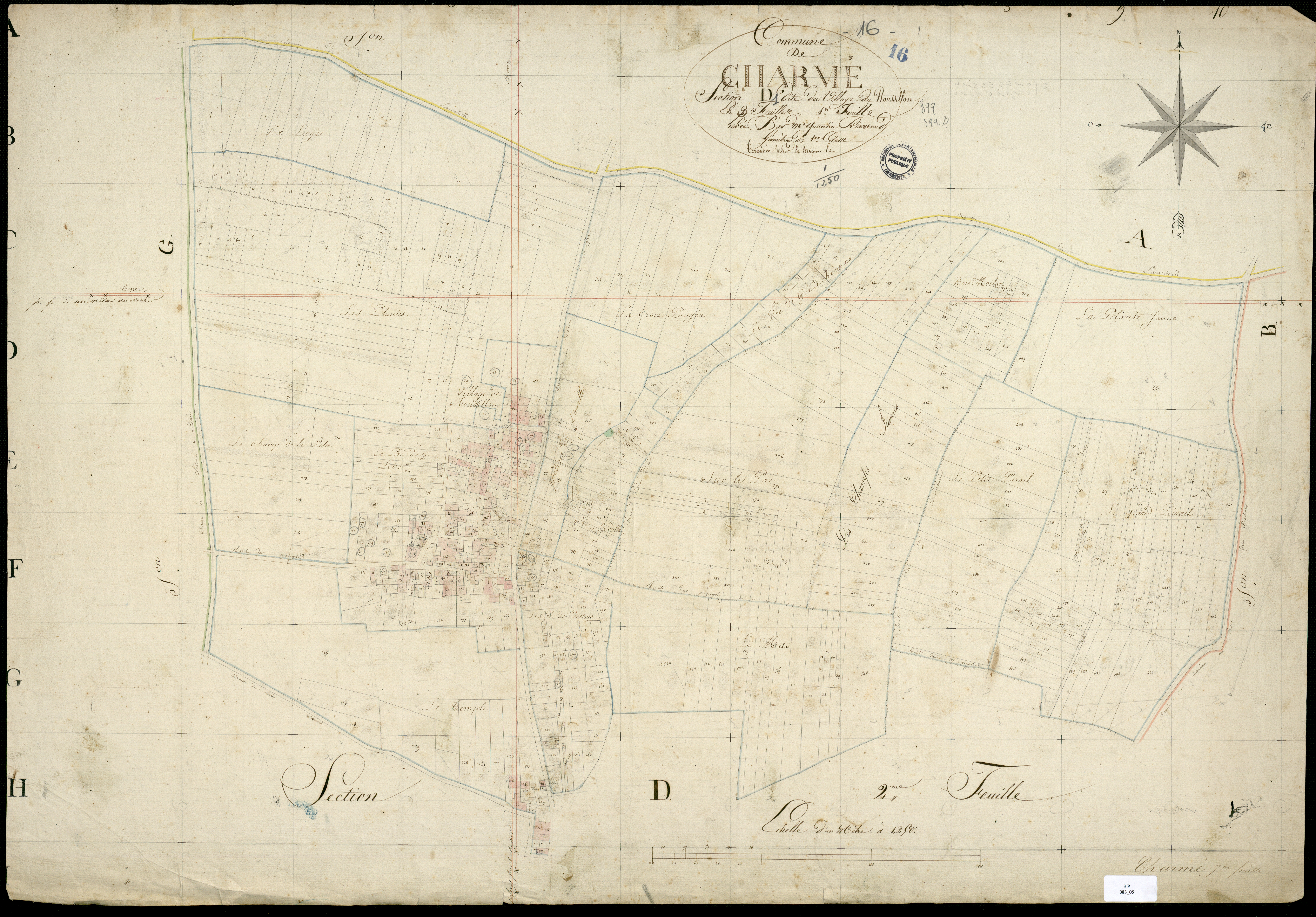 Charmé - 3 P 83/5 - Section D dite du village de Roussillon. Feuille 1.  | [s.d.]