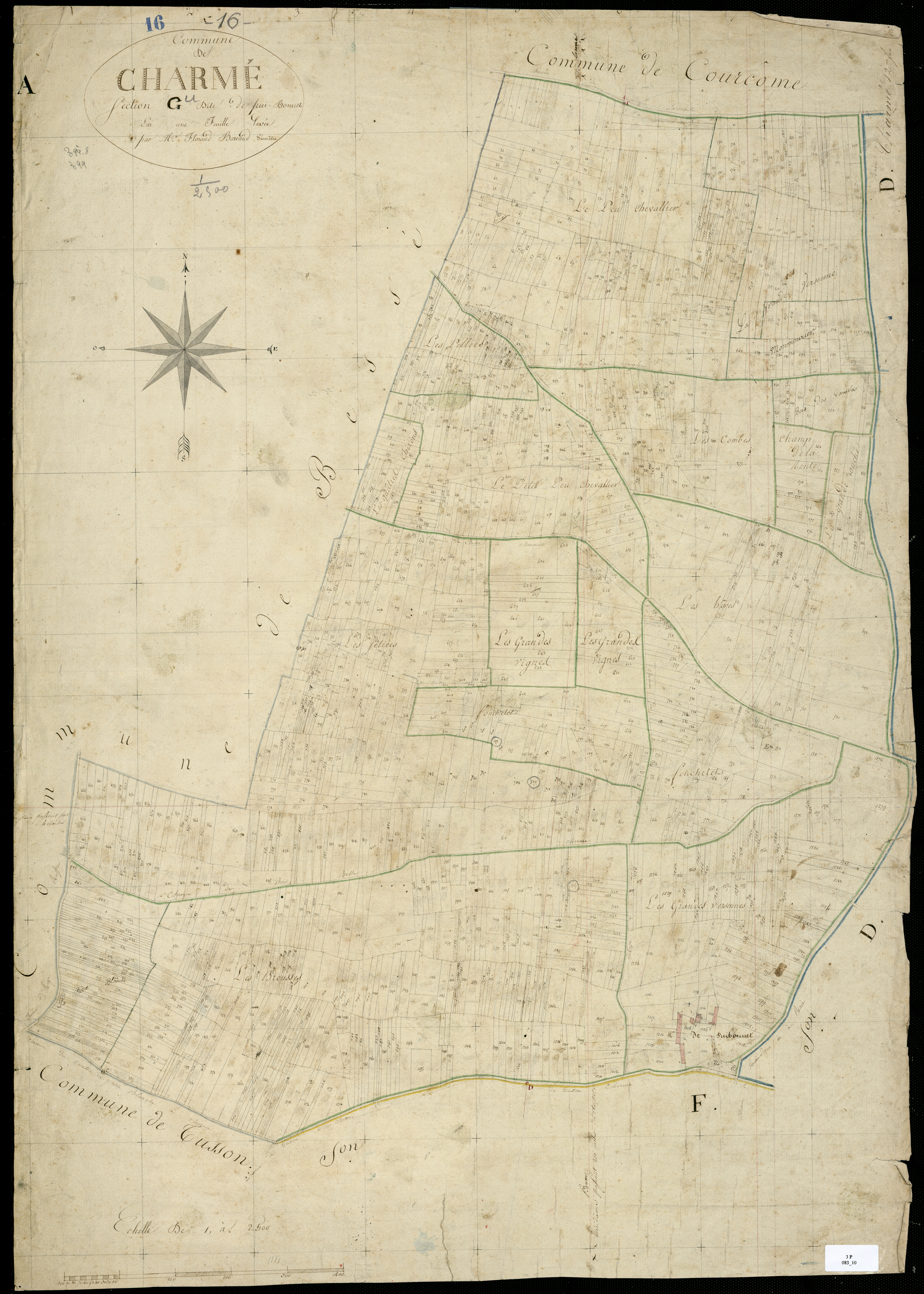 Charmé - 3 P 83/10 - Section G dite de Puibonnet. Feuille 1.  | [s.d.]