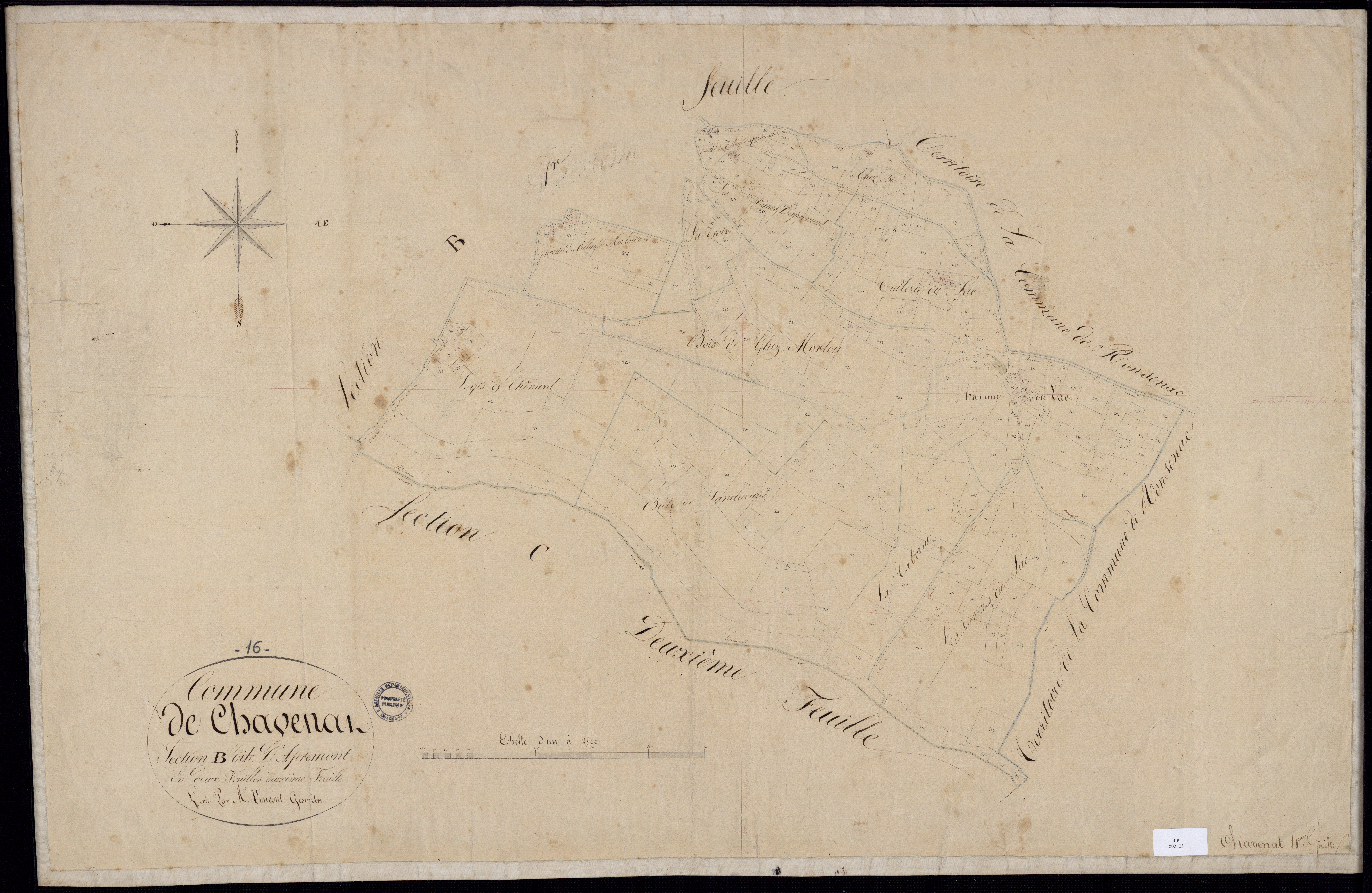 Chavenat - 3 P 92/5 - Section B dite d'Apremont. Feuille 2.  | 1828