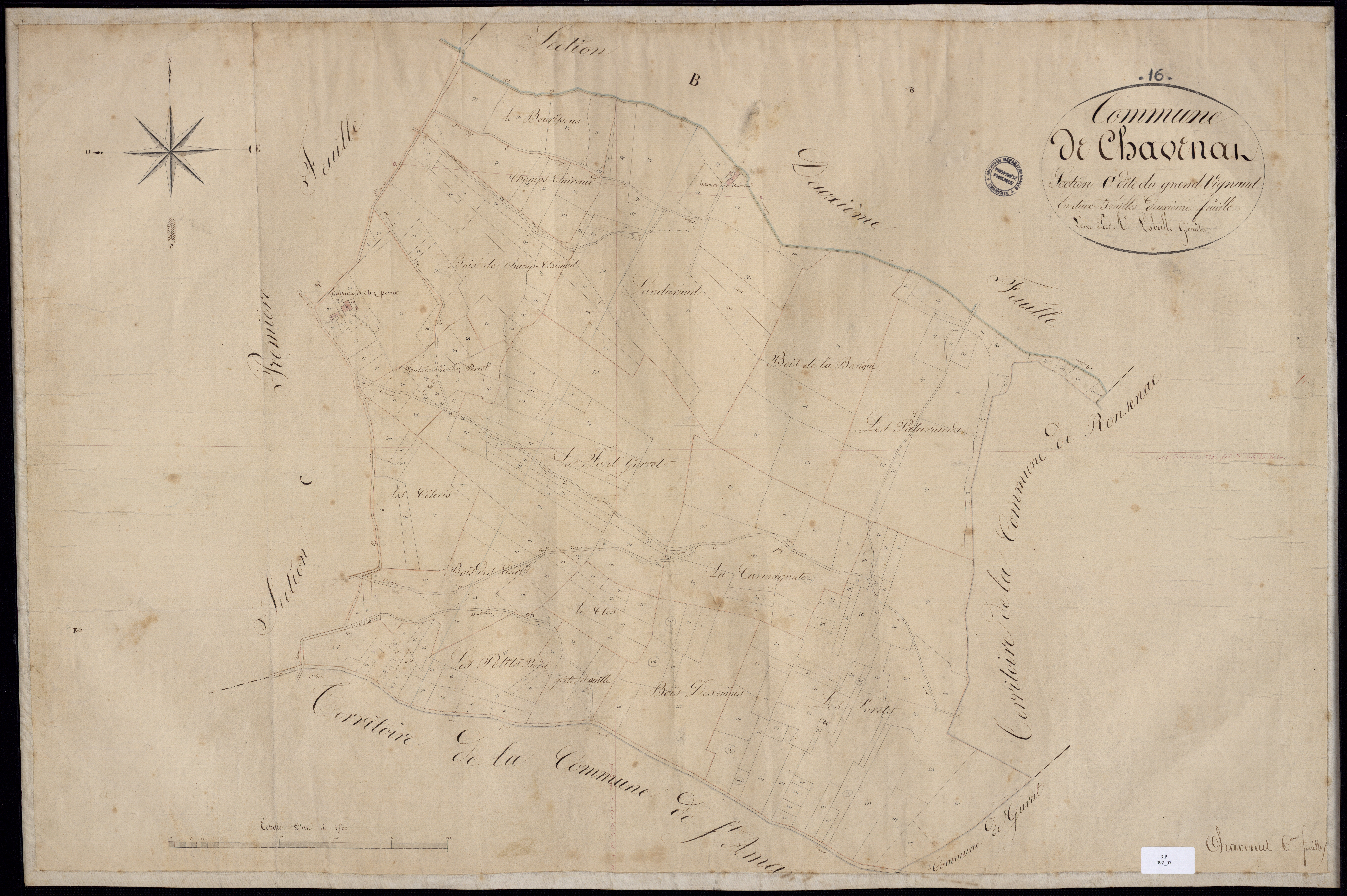 Chavenat - 3 P 92/7 - Section C dite du Grand Vignaud. Feuille 2.  | 1828
