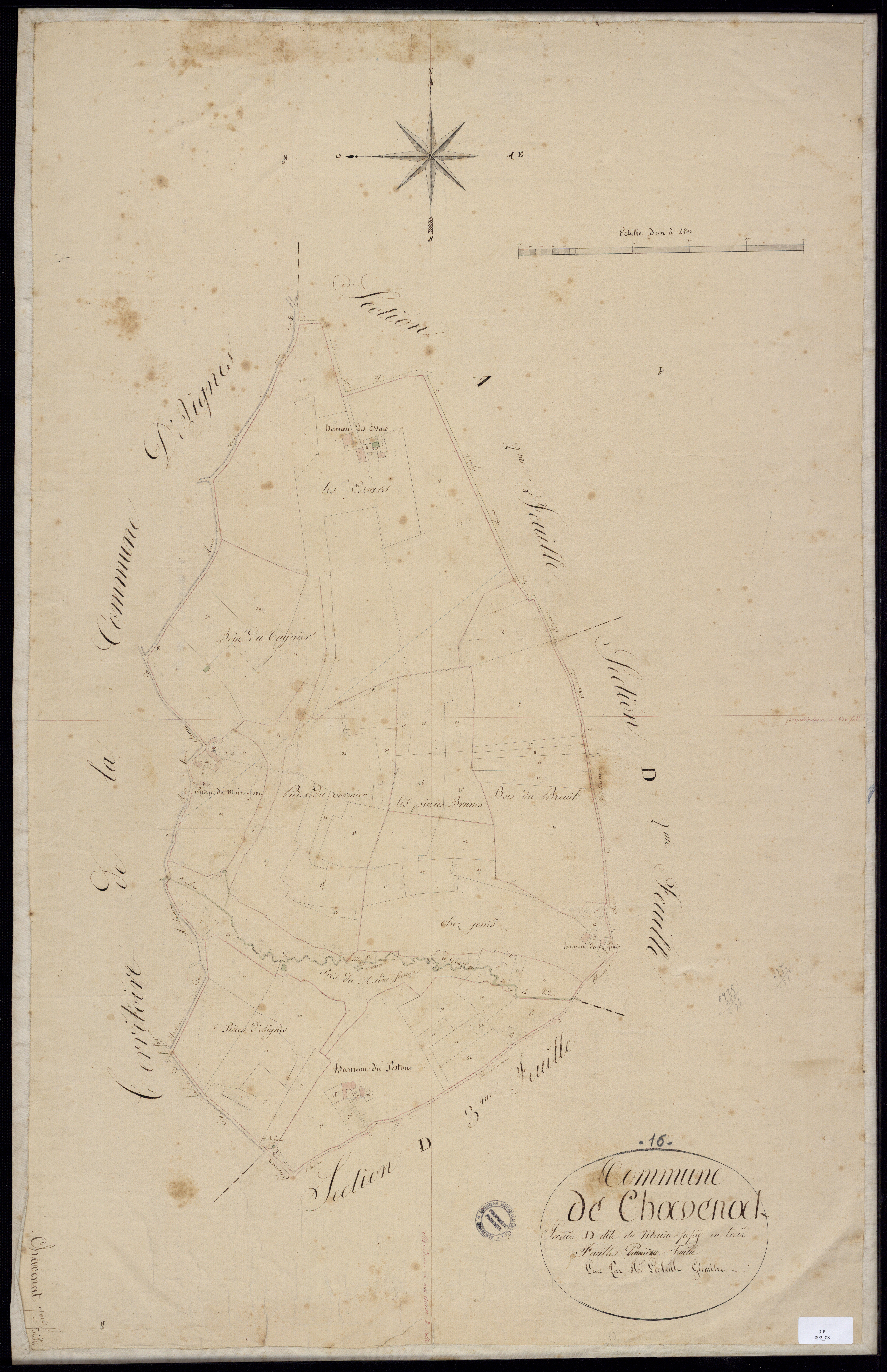 Chavenat - 3 P 92/8 - Section D dite du Maine Pepy. Feuille 1.  | 1828