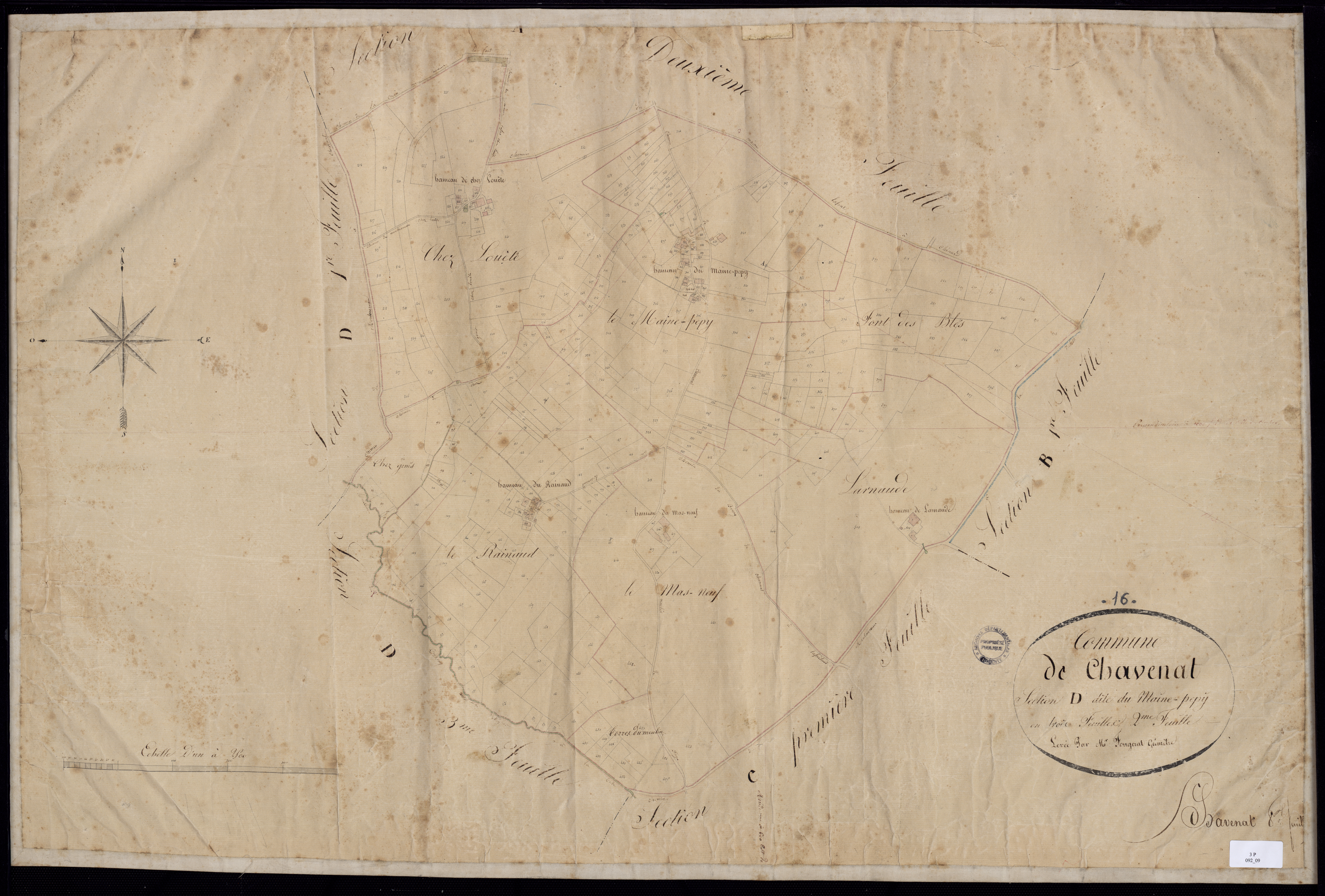 Chavenat - 3 P 92/9 - Section D dite du Maine Pepy. Feuille 2.  | 1828