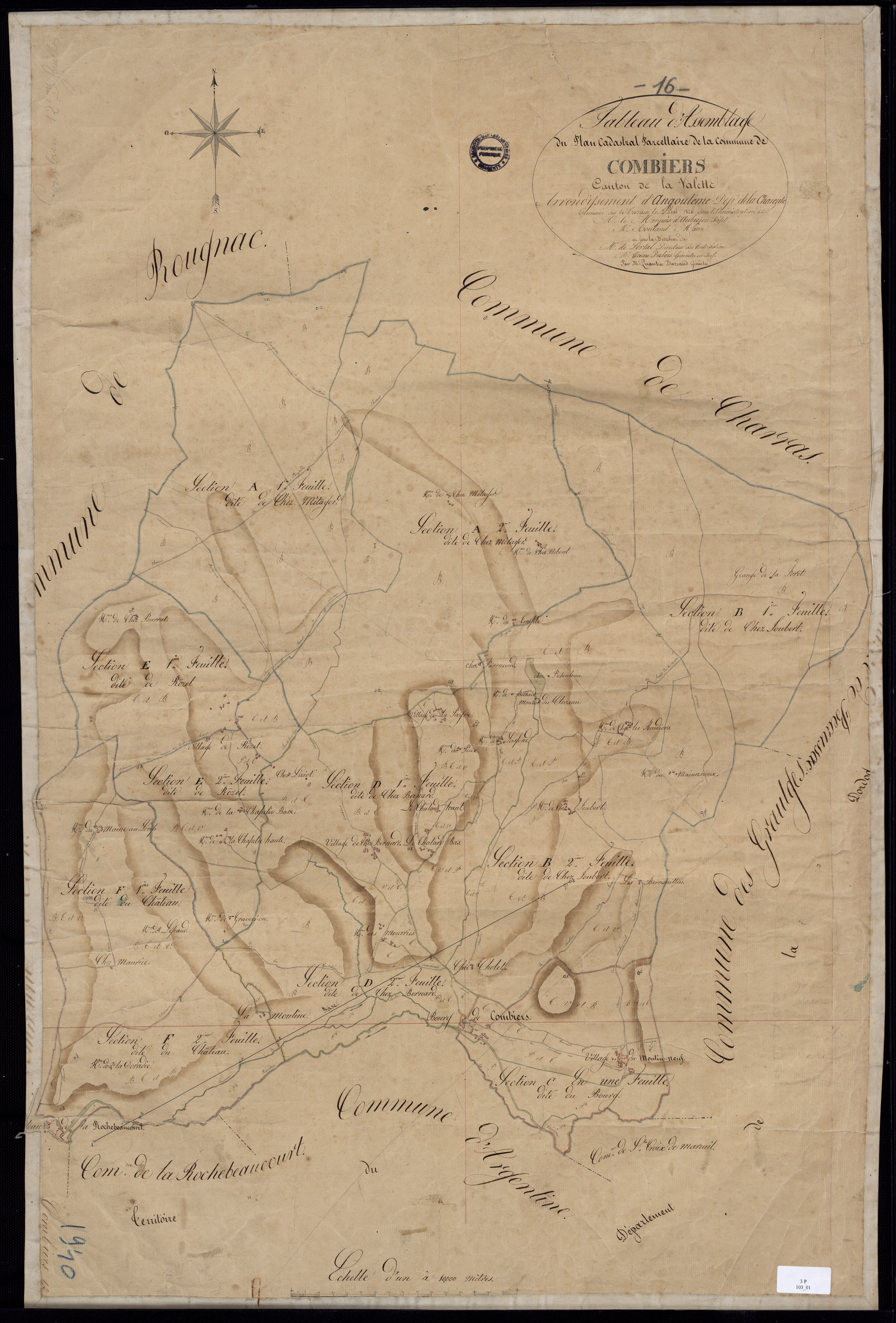 Combiers - 3 P 13/1 - Tableau d'assemblage.  | 1826