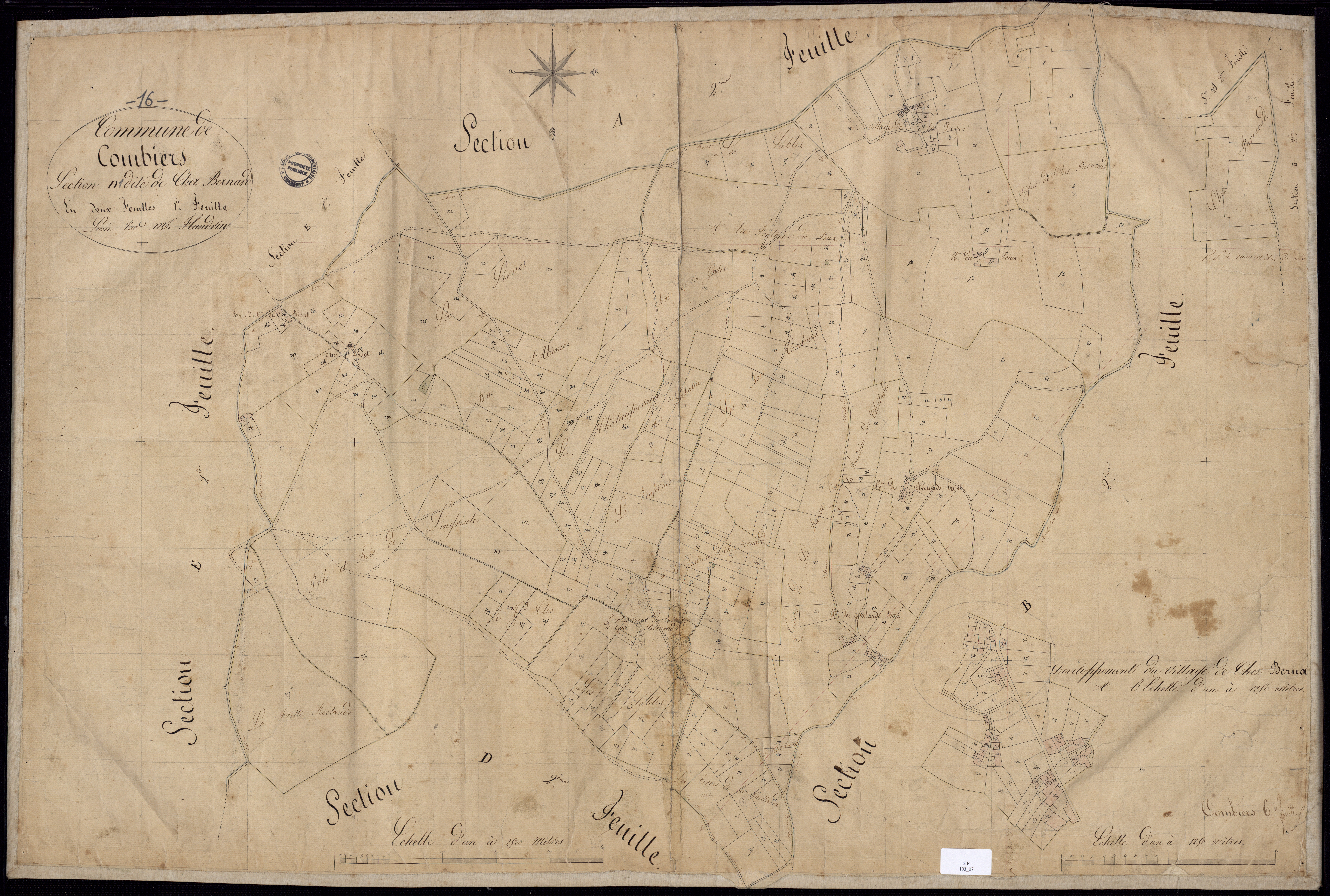Combiers - 3 P 13/7 - Section D dite de chez Bernard. Feuille 1.  | 1826