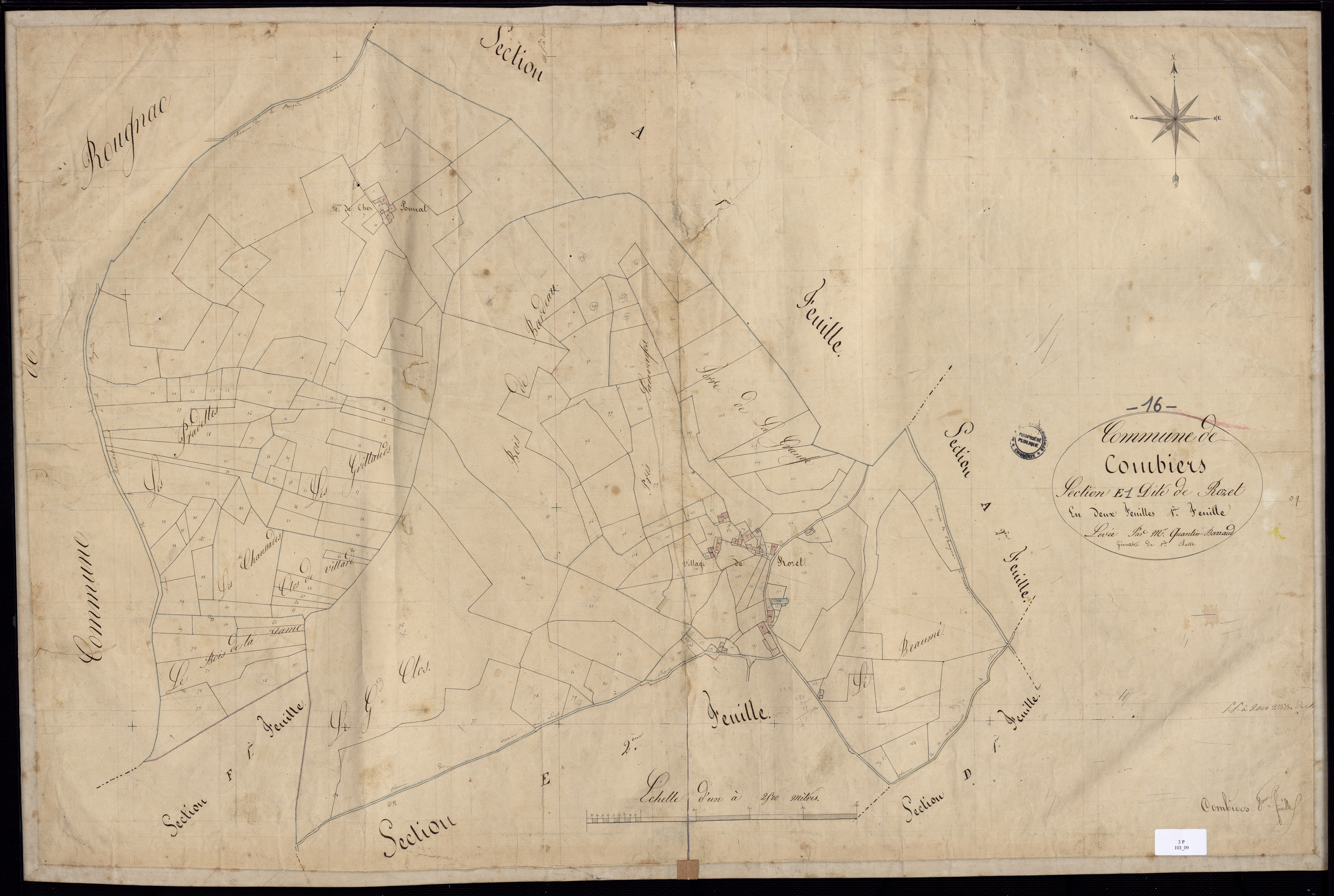 Combiers - 3 P 13/9 - Section E dite de Rozet. Feuille 1.  | 1826
