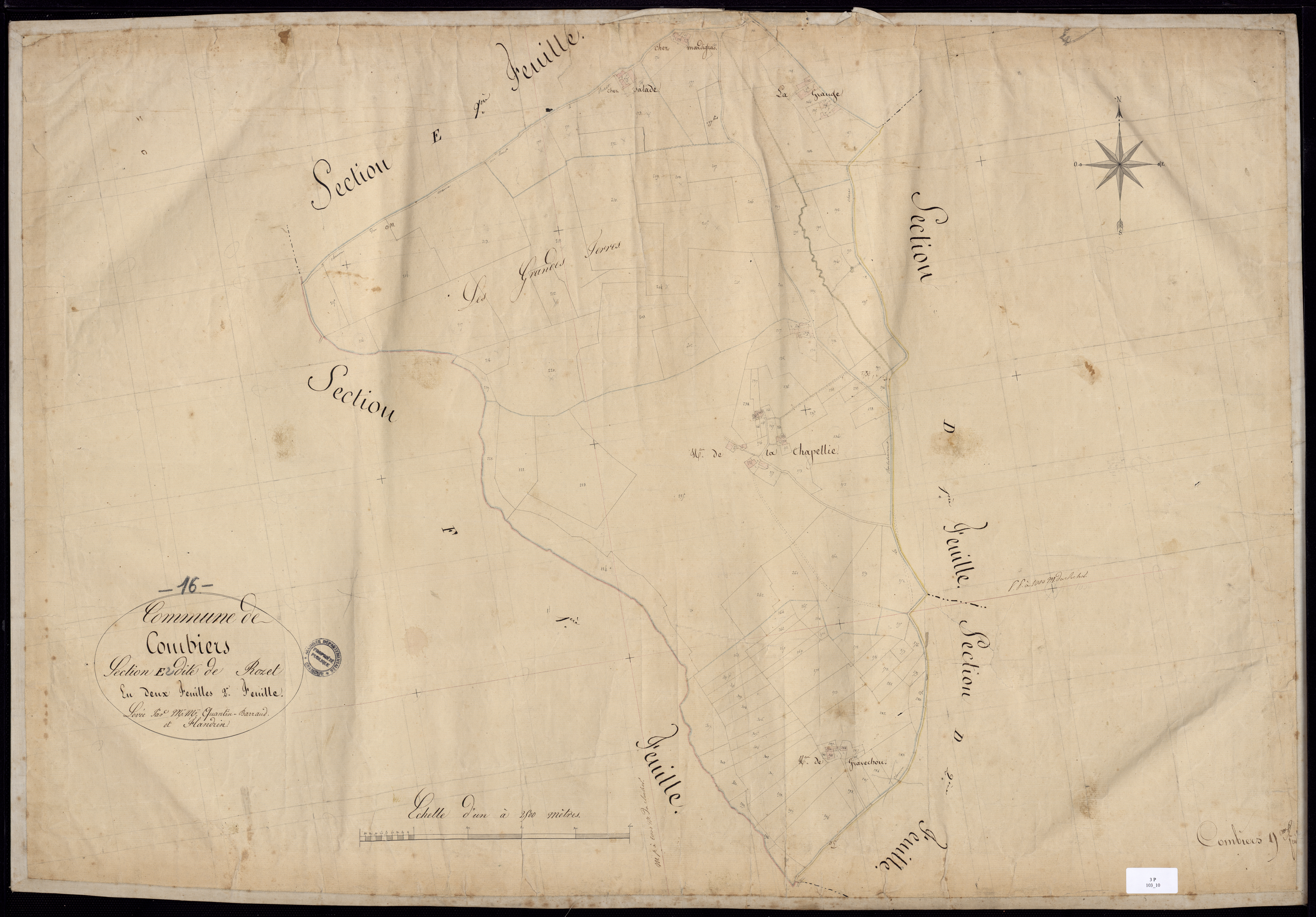 Combiers - 3 P 13/10 - Section E dite de Rozet. Feuille 2.  | 1826
