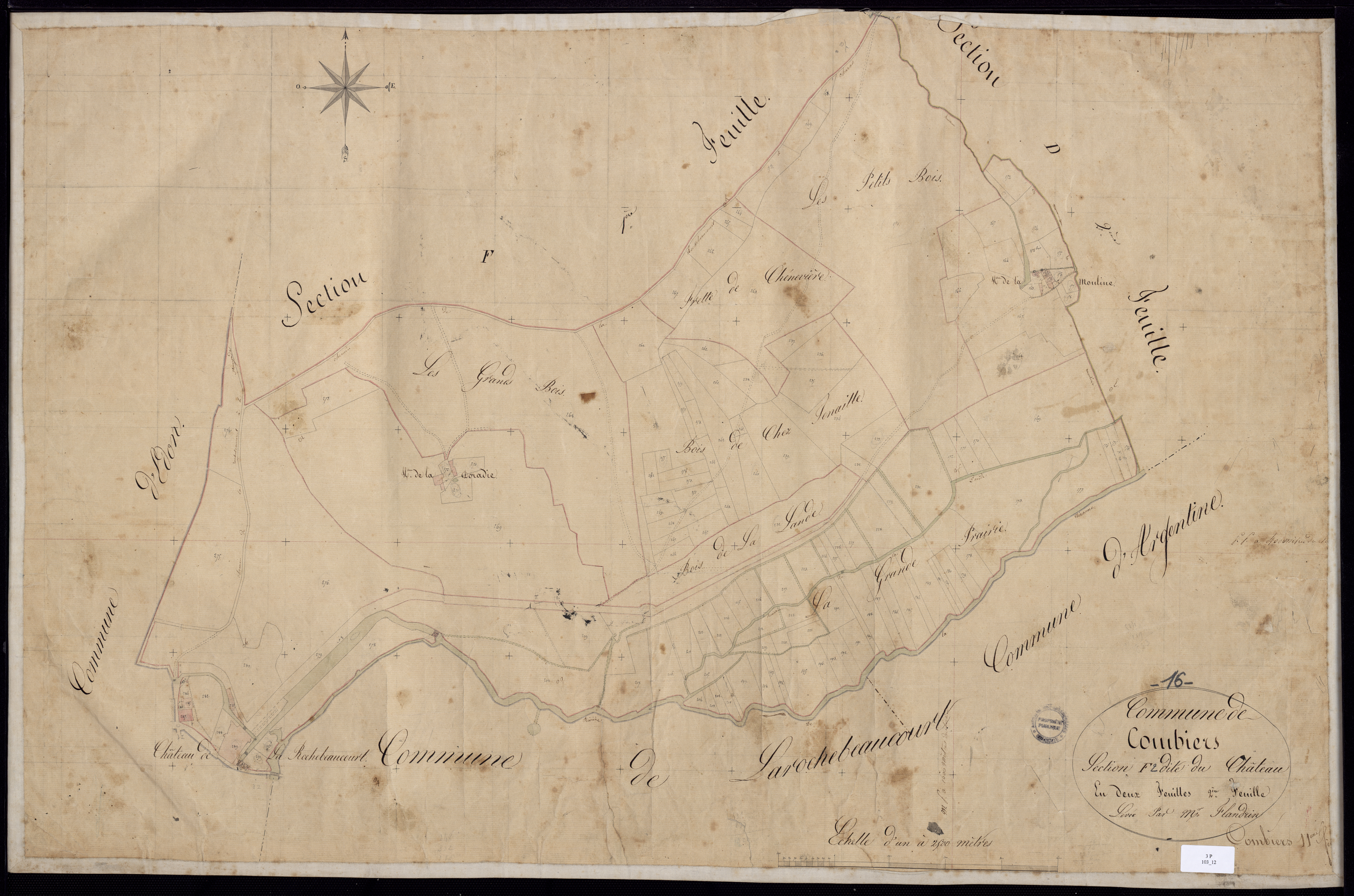 Combiers - 3 P 13/12 - Section F dite du Château. Feuille 2.  | 1826