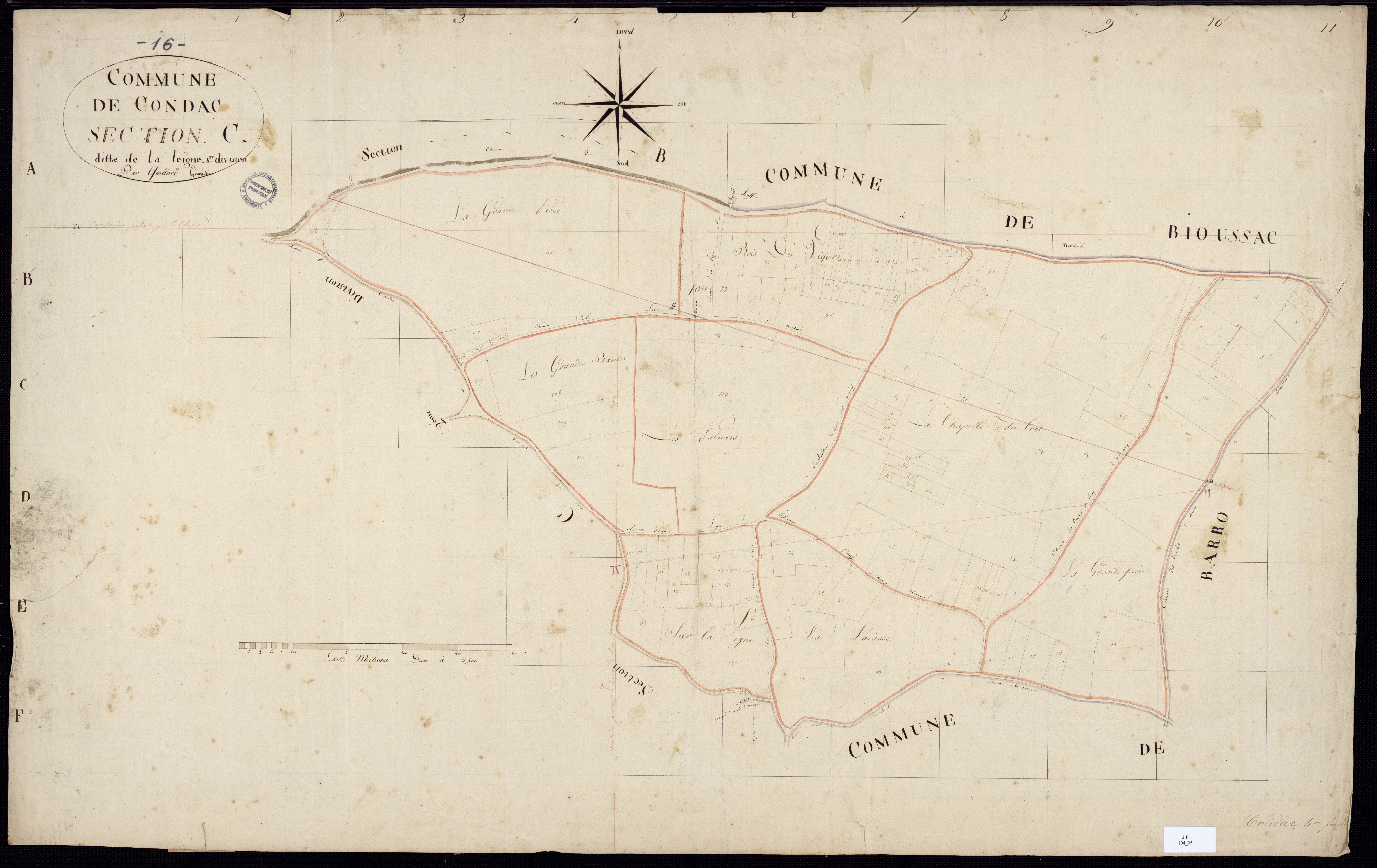 Condac - 3 P 14/5 - Section C dite de la Leigne. Feuille 1.  | 1820