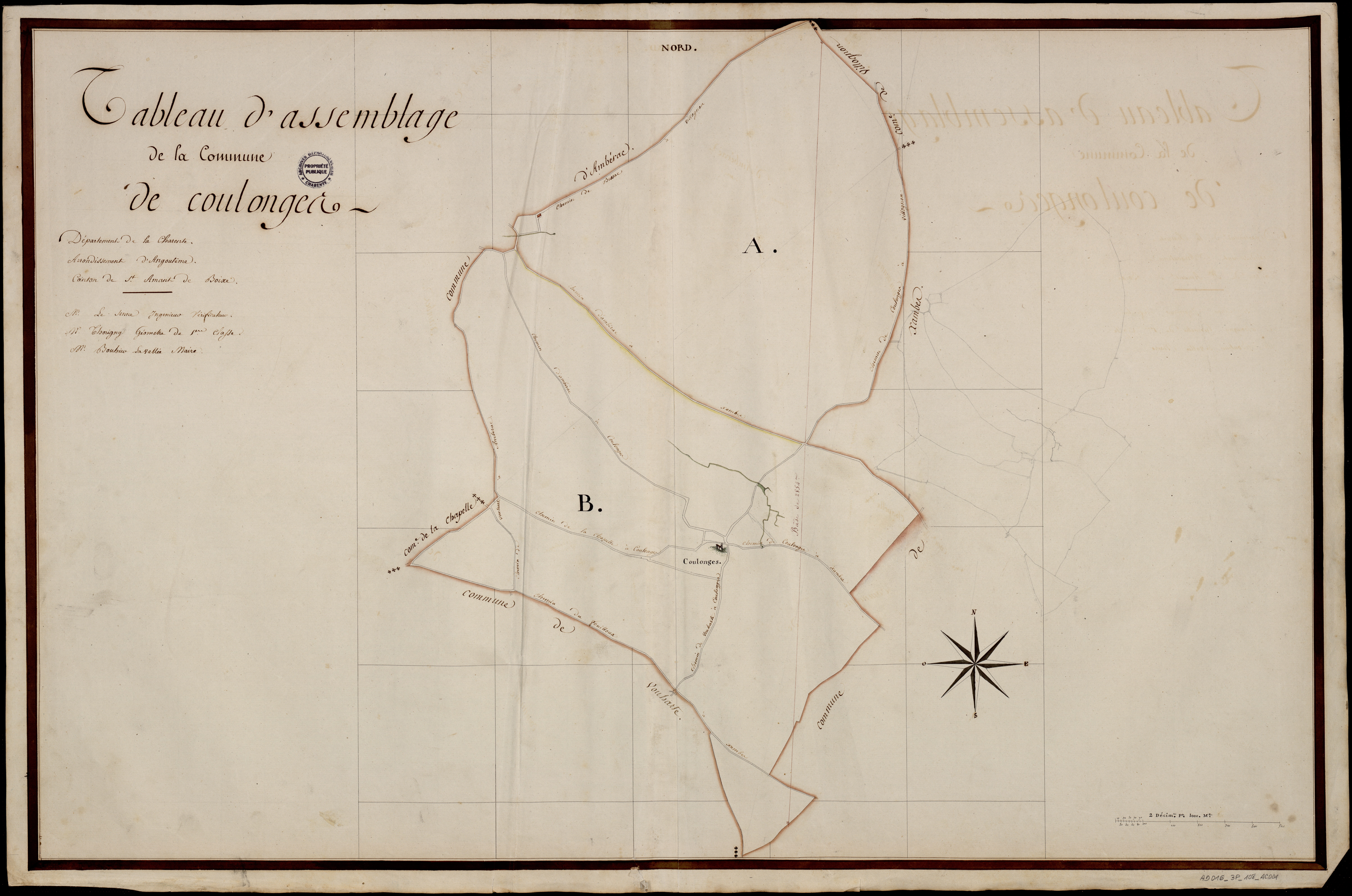 Coulonges - 3 P 108/AC1 - Tableau d'assemblage  | 1818