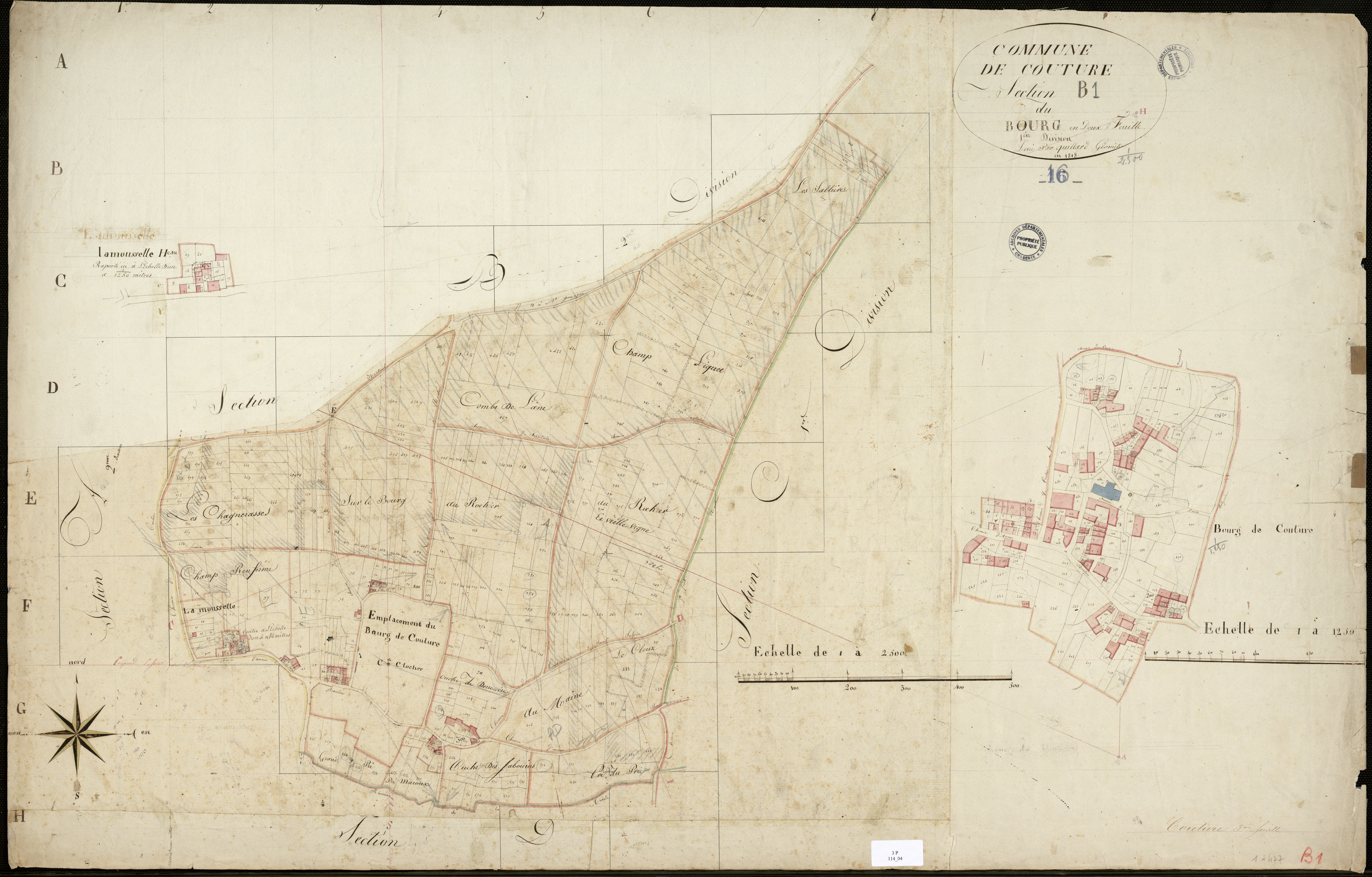 Couture - 3 P 114/4 - Section B dite du Bourg. Feuille 1.  | 1818