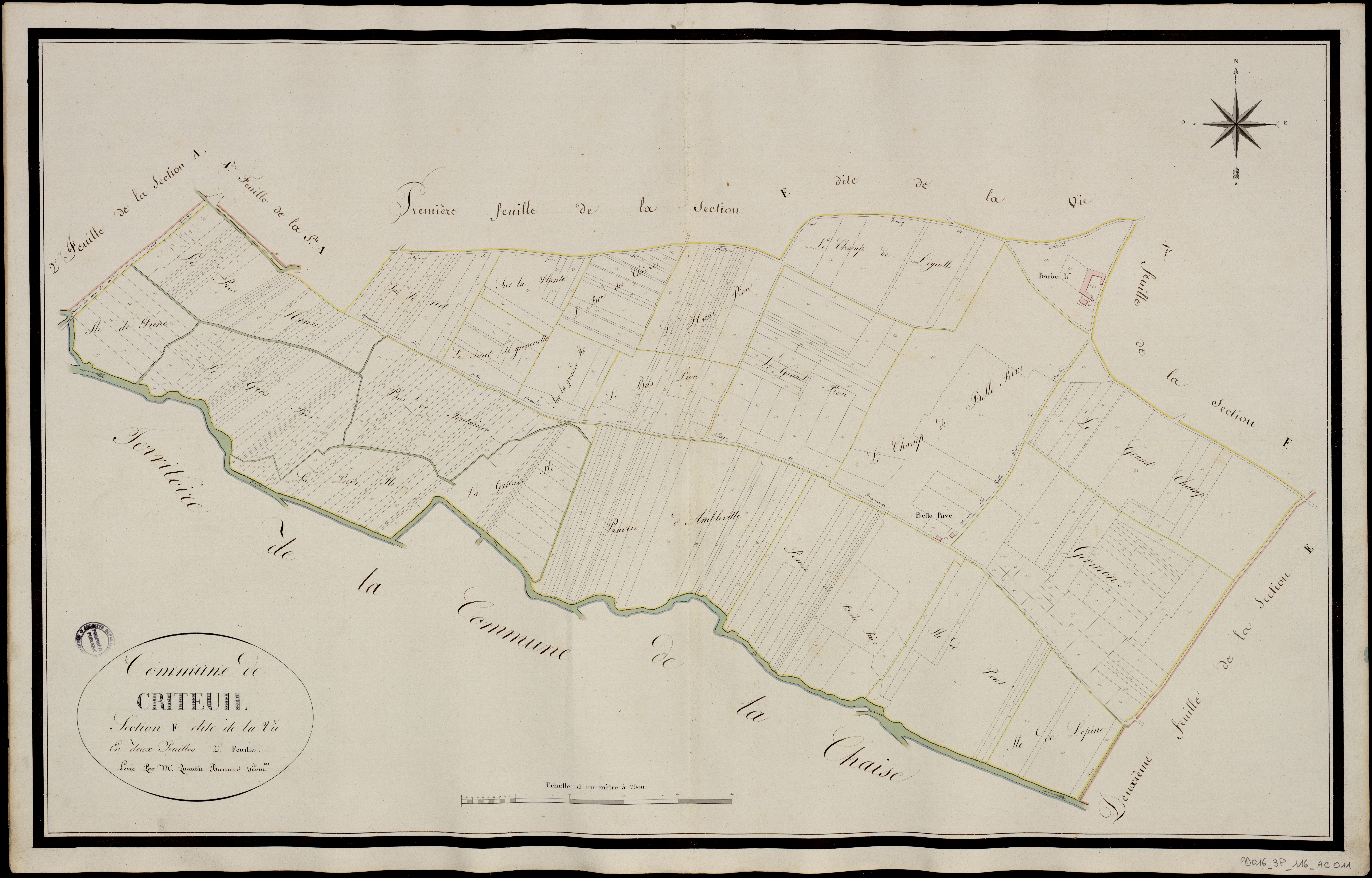 Criteuil-la-Magdeleine - 3 P 116/AC11 - Section F dite de la Vie  | 1818