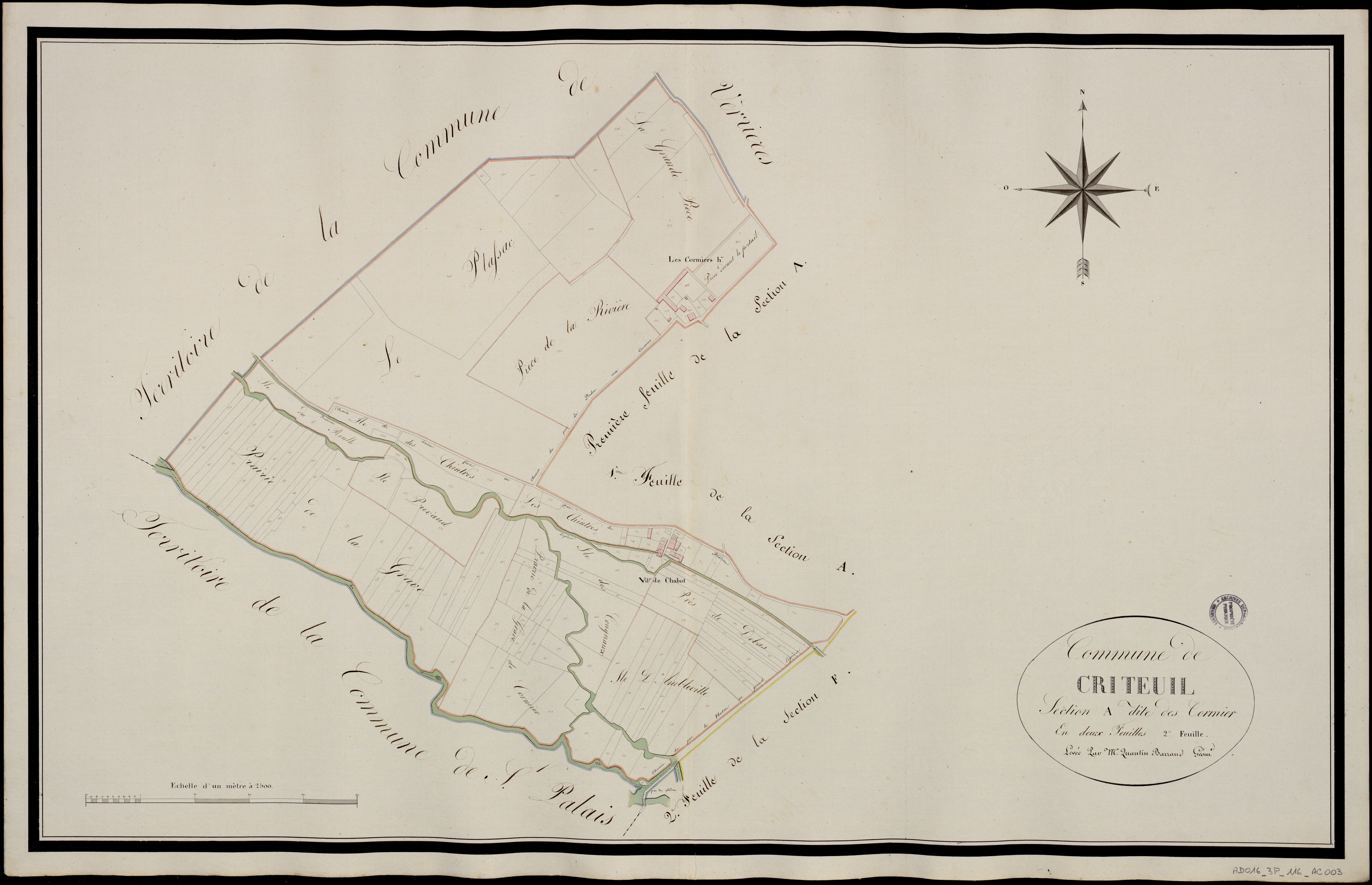 Criteuil-la-Magdeleine - 3 P 116/AC3 - Section A dite des Cormiers  | 1818