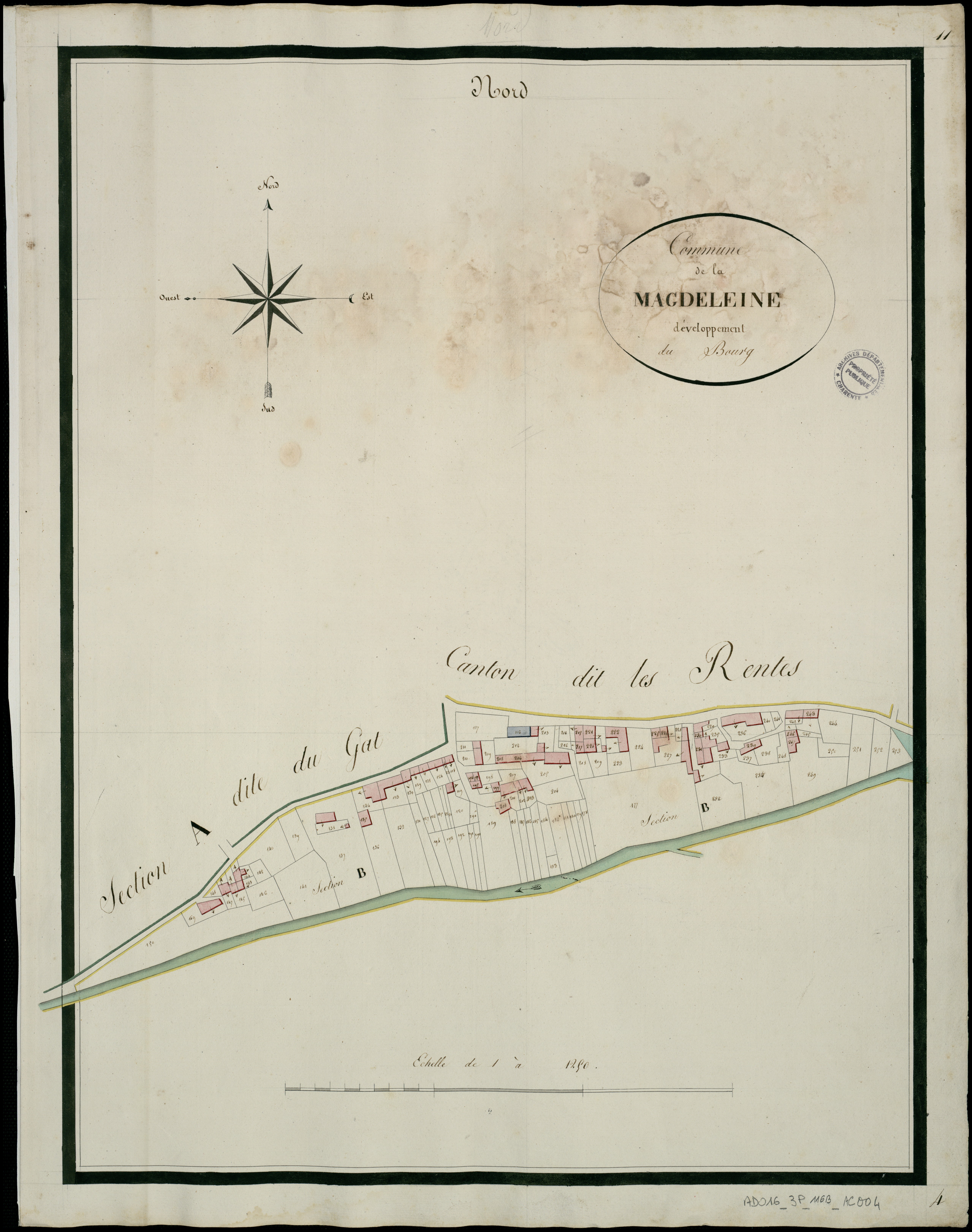 Criteuil-la-Magdeleine - 3 P 116B/AC4 - Section Développement du bourg  | 1812