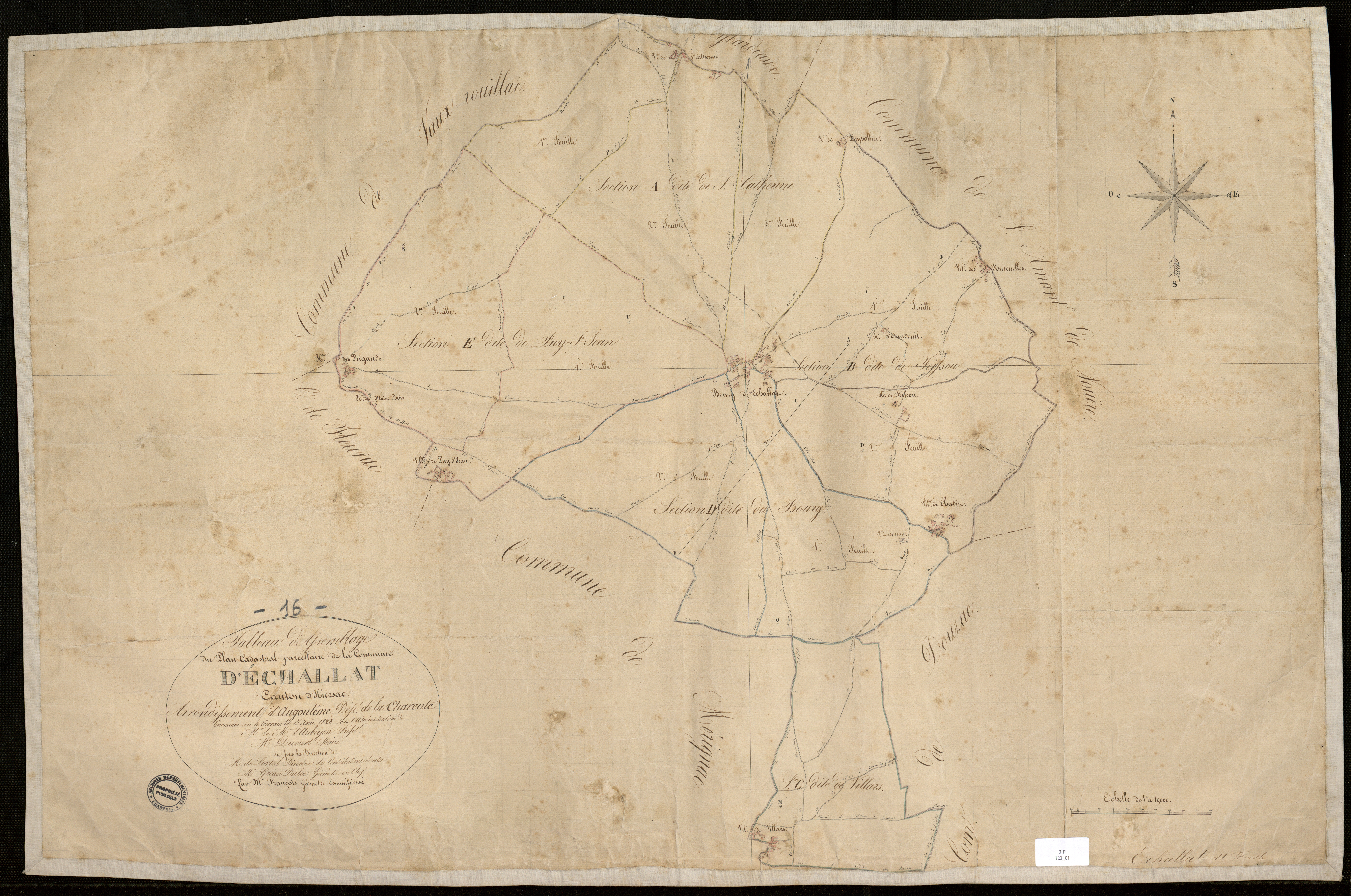 Échallat - 3 P 123/1 - Tableau d'assemblage.  | 1828