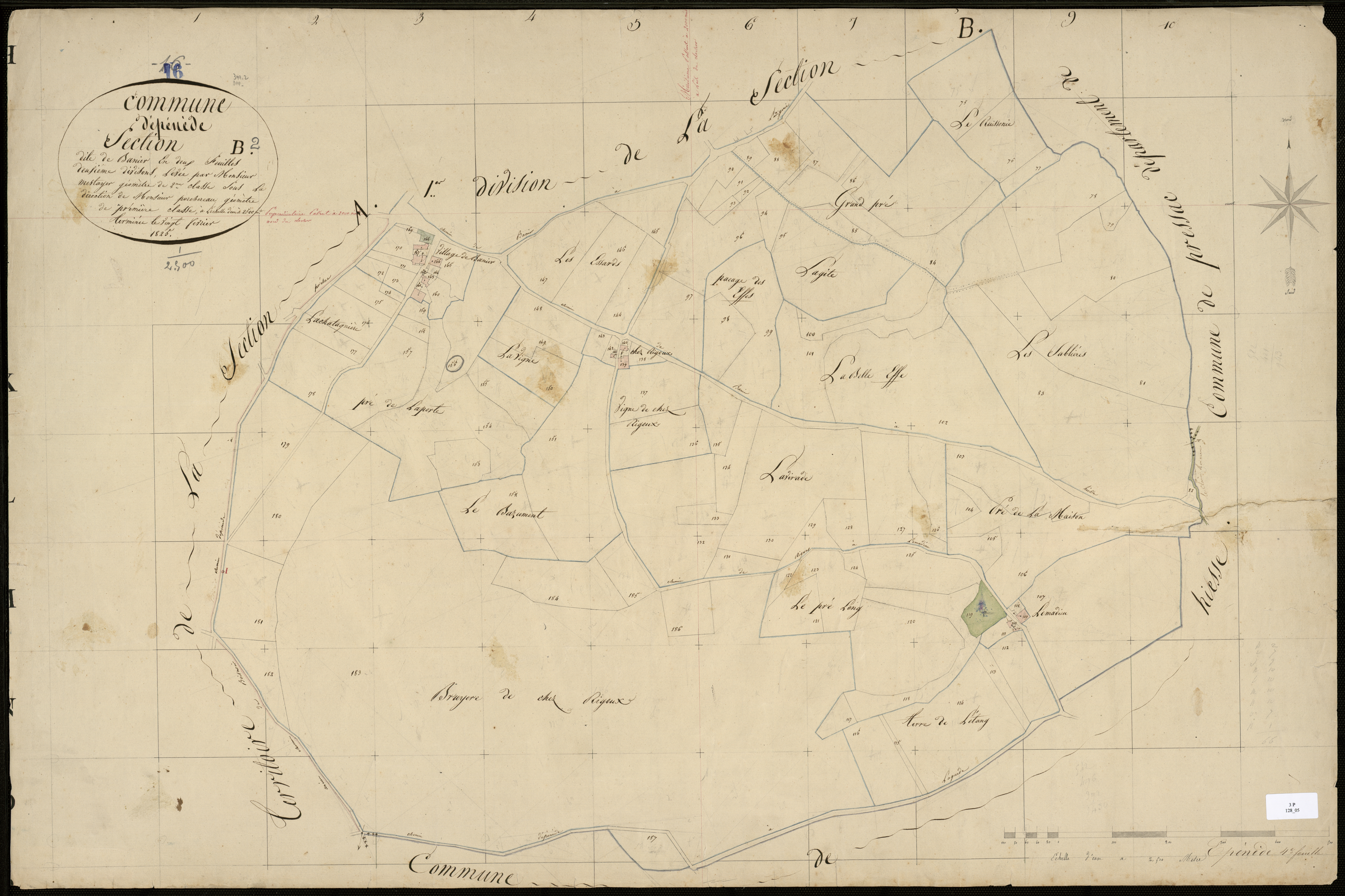 Épenède - 3 P 128/5 - Section B dite de Banier. Feuille 2.  | 1825