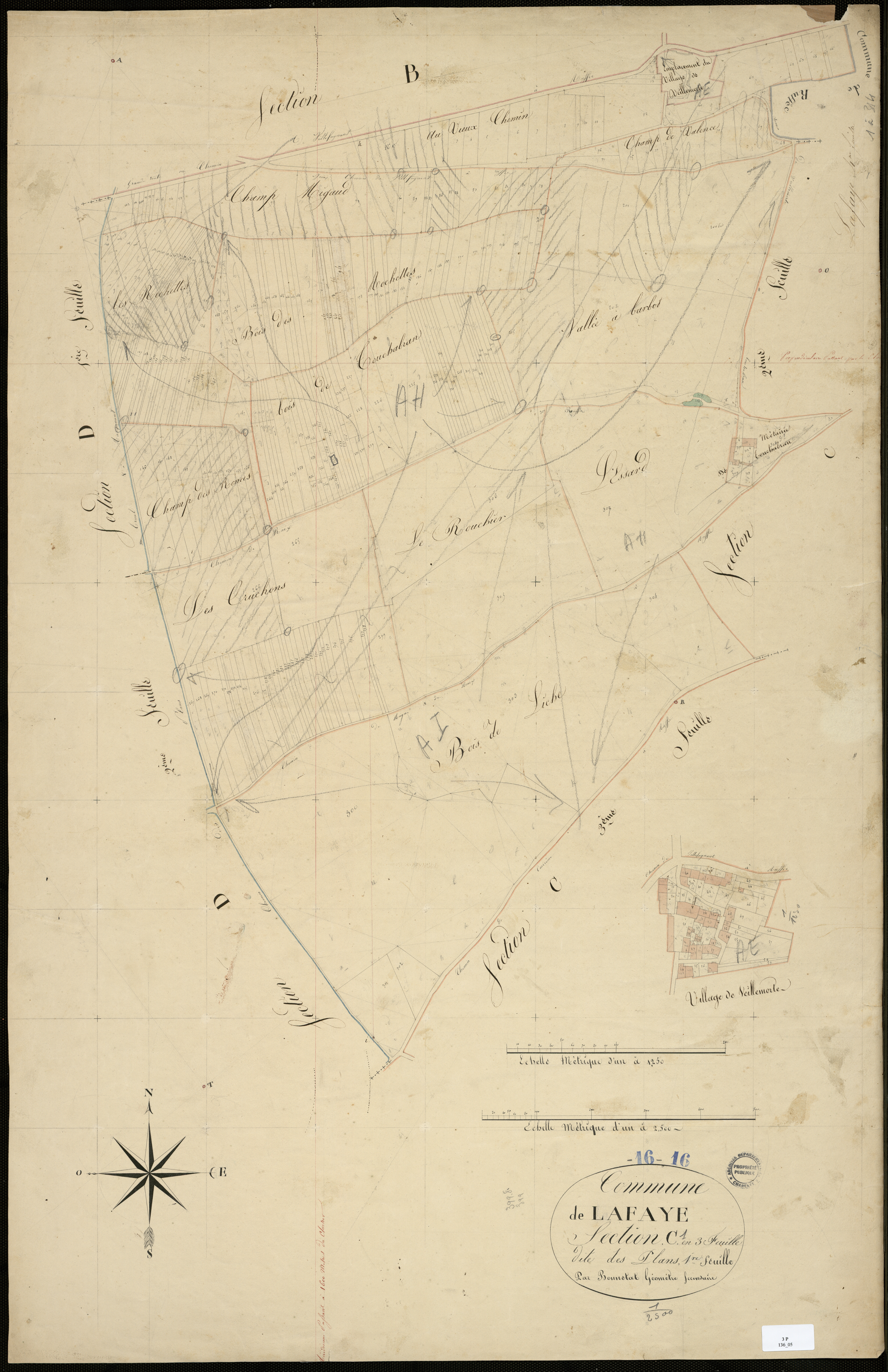 La Faye - 3 P 136/5 - Section C dite des Plans. Feuille 1. | 1829