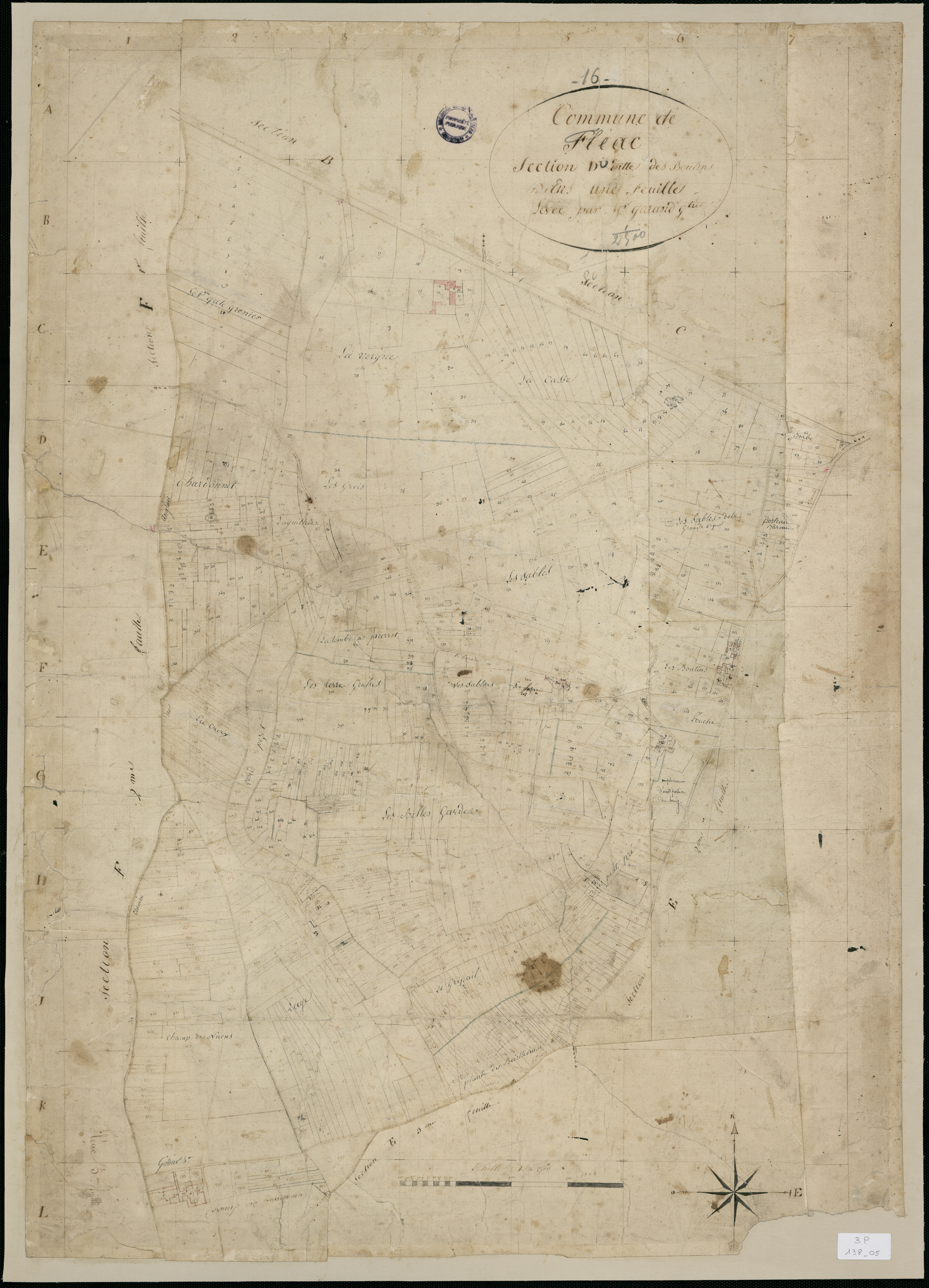 Fléac - 3 P 138/5 - Section D dite des Boutins. Feuille 1.  | [1823]