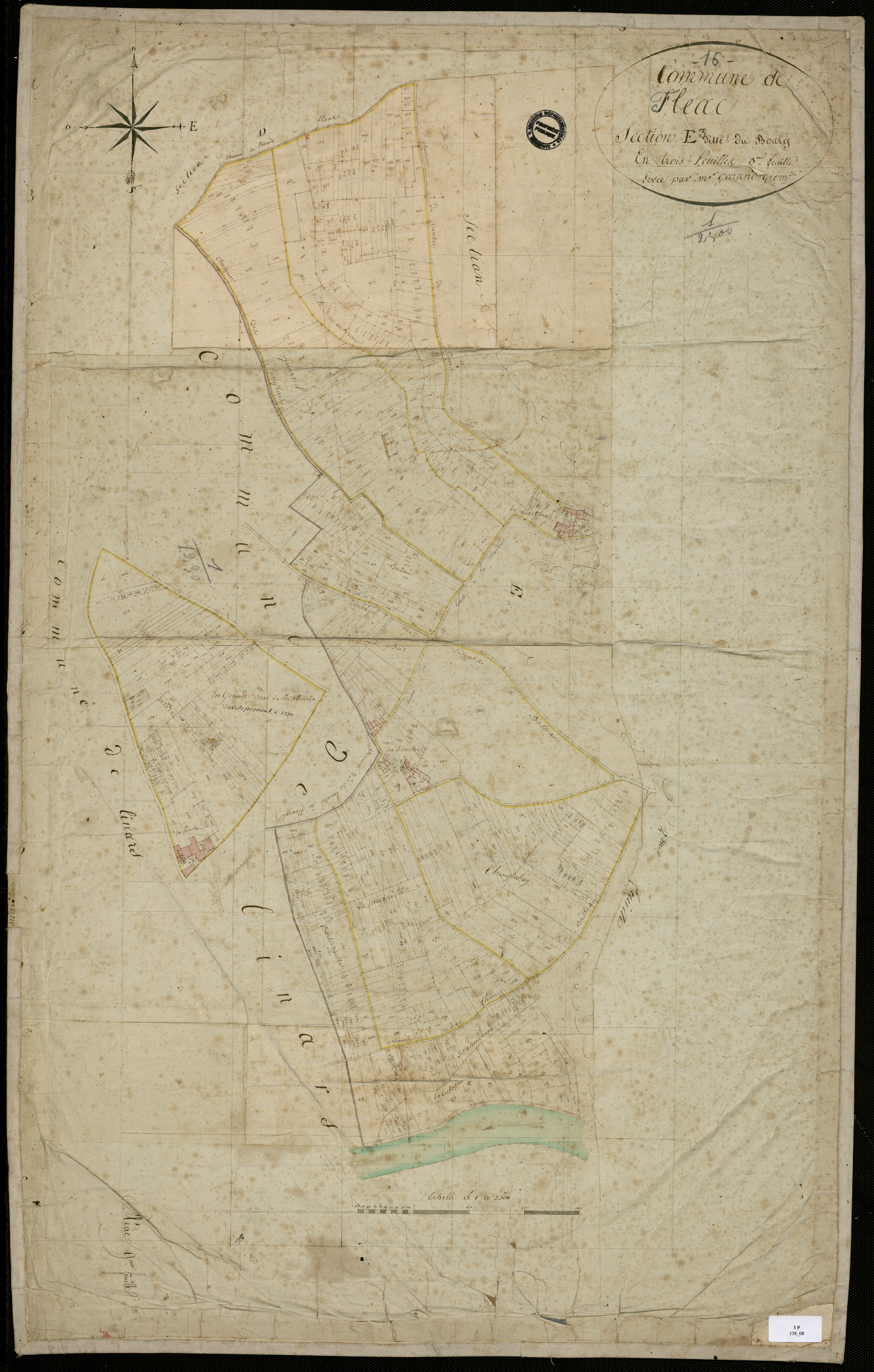 Fléac - 3 P 138/8 - Section E dite du Bourg. Feuille 3.  | [1823]