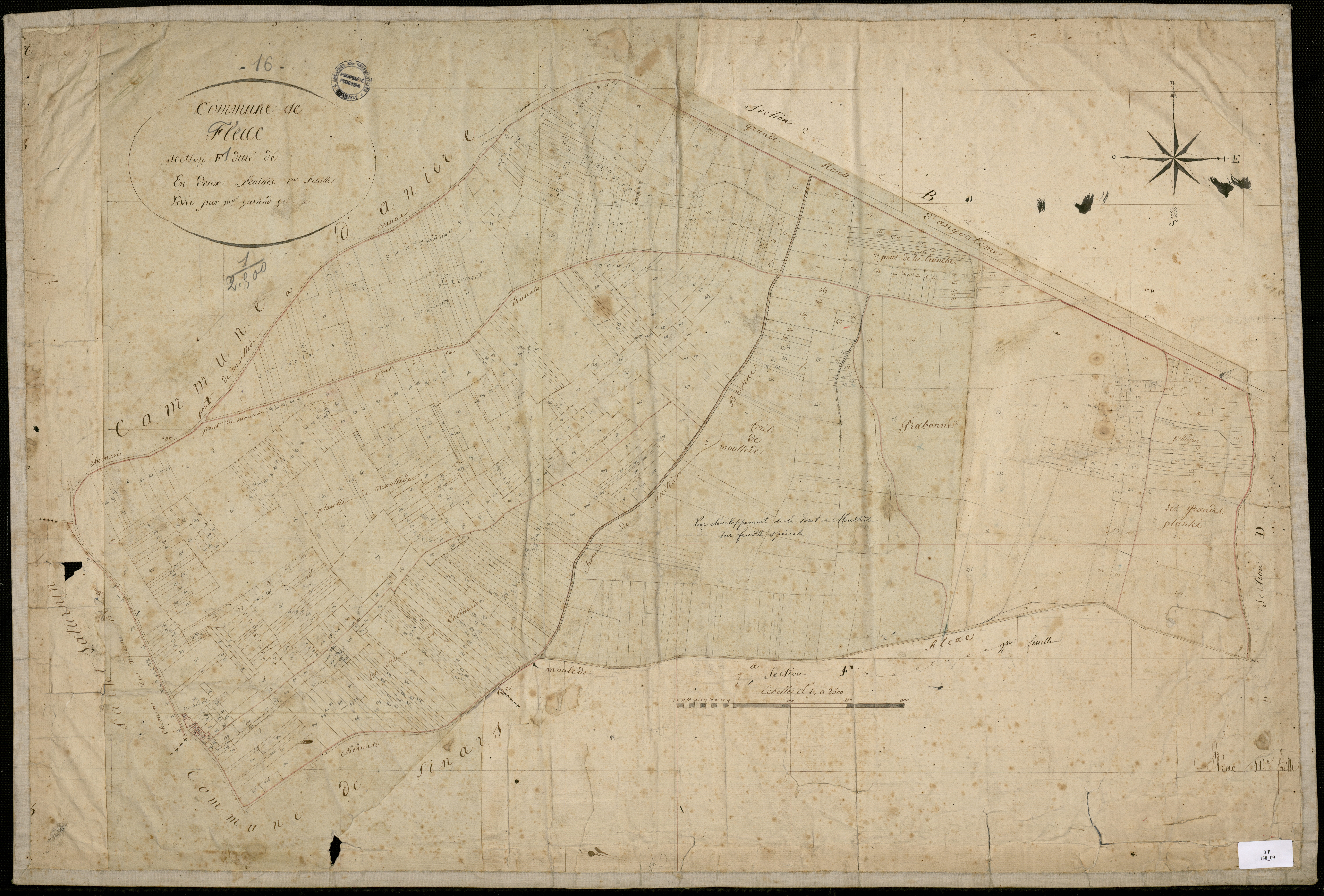 Fléac - 3 P 138/9 - Section F dite de la Forêt. Feuille 1.  | [1823]