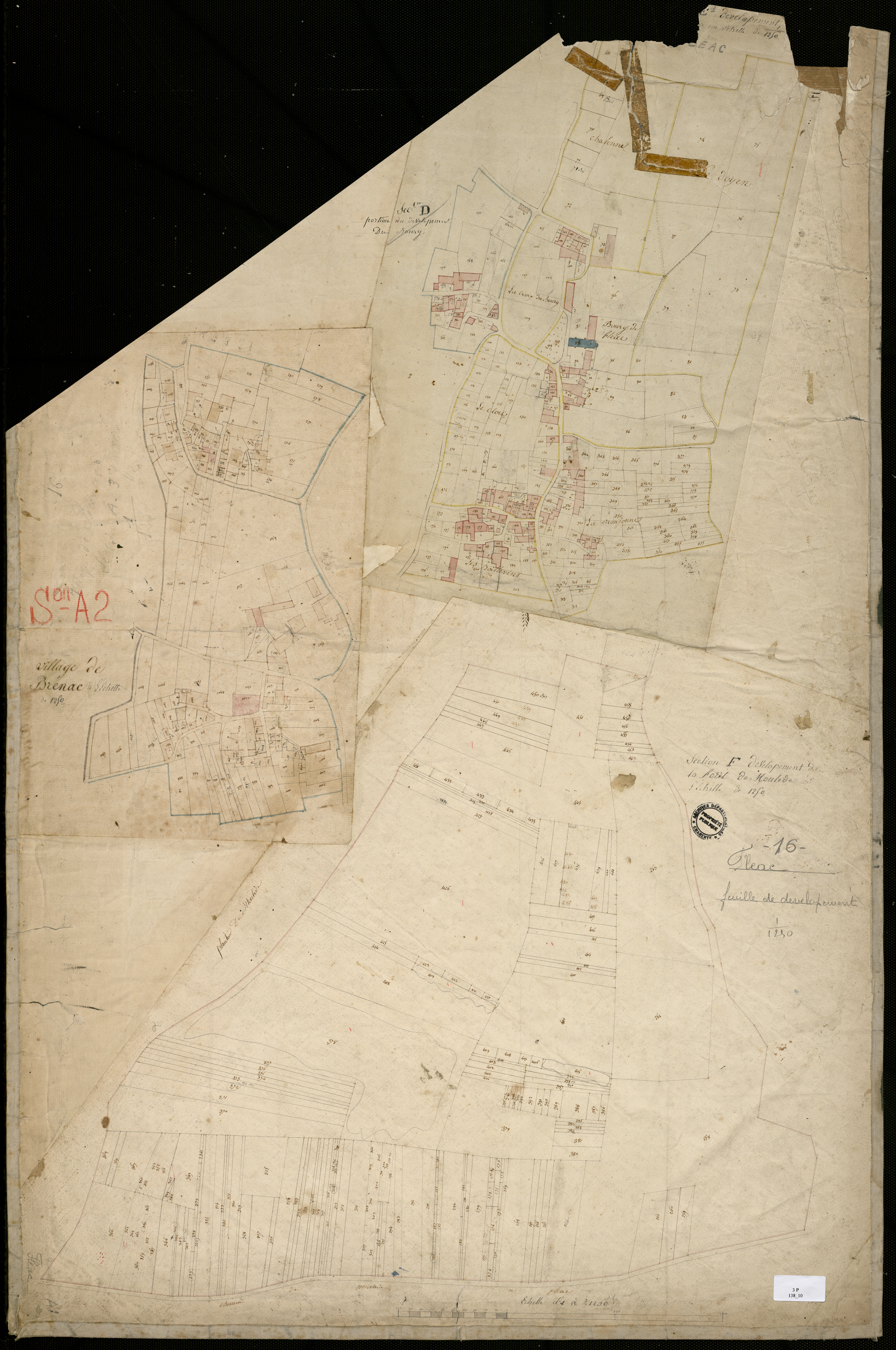 Fléac - 3 P 138/10 - Section F dite de la Forêt. Feuille 2-1.  | [1823]