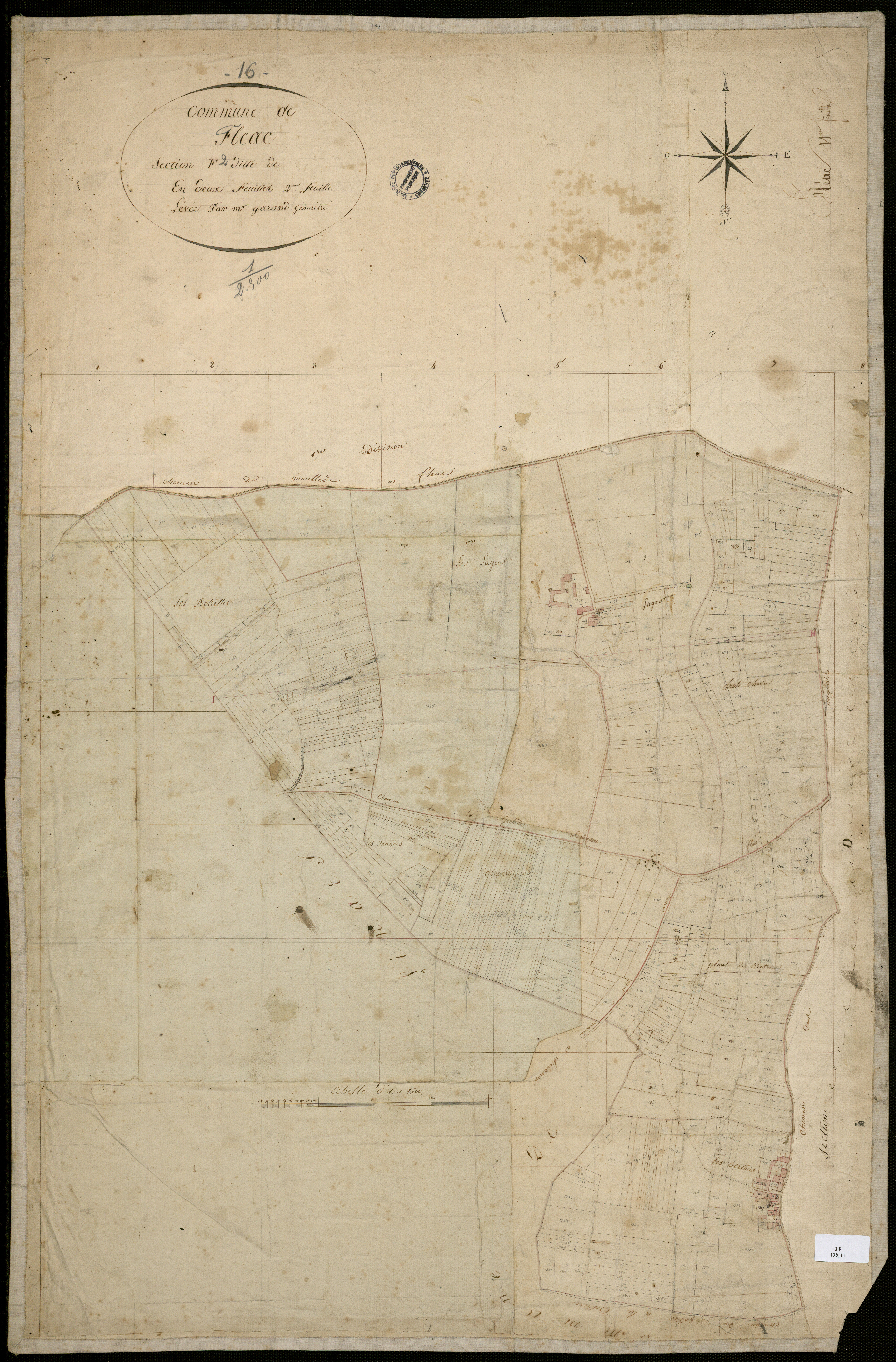 Fléac - 3 P 138/11 - Section F dite de la Forêt. Feuille 2-2.  | [1823]