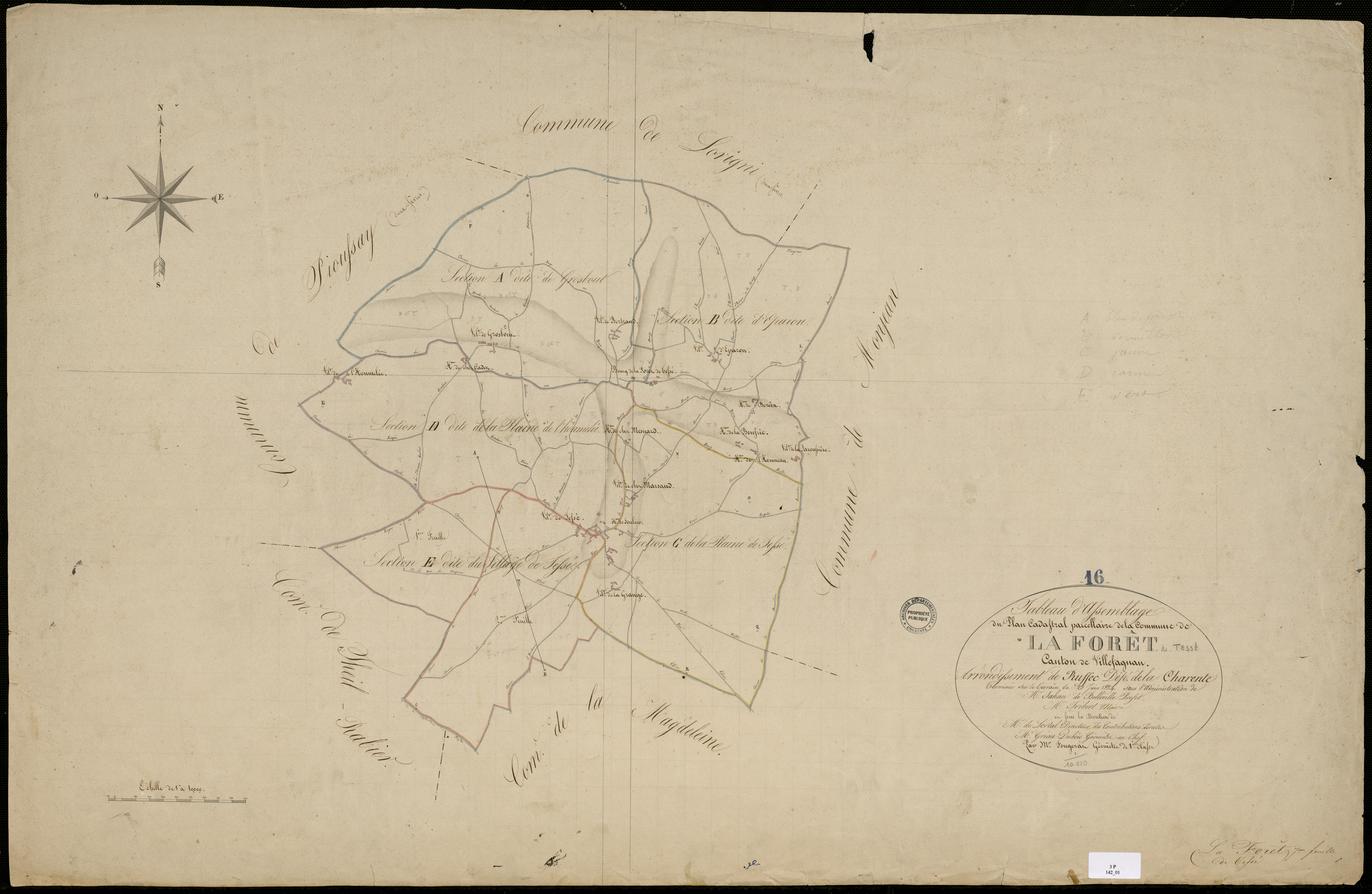 La Forêt-de-Tessé - 3 P 142/1 - Tableau d'assemblage.  | 1829