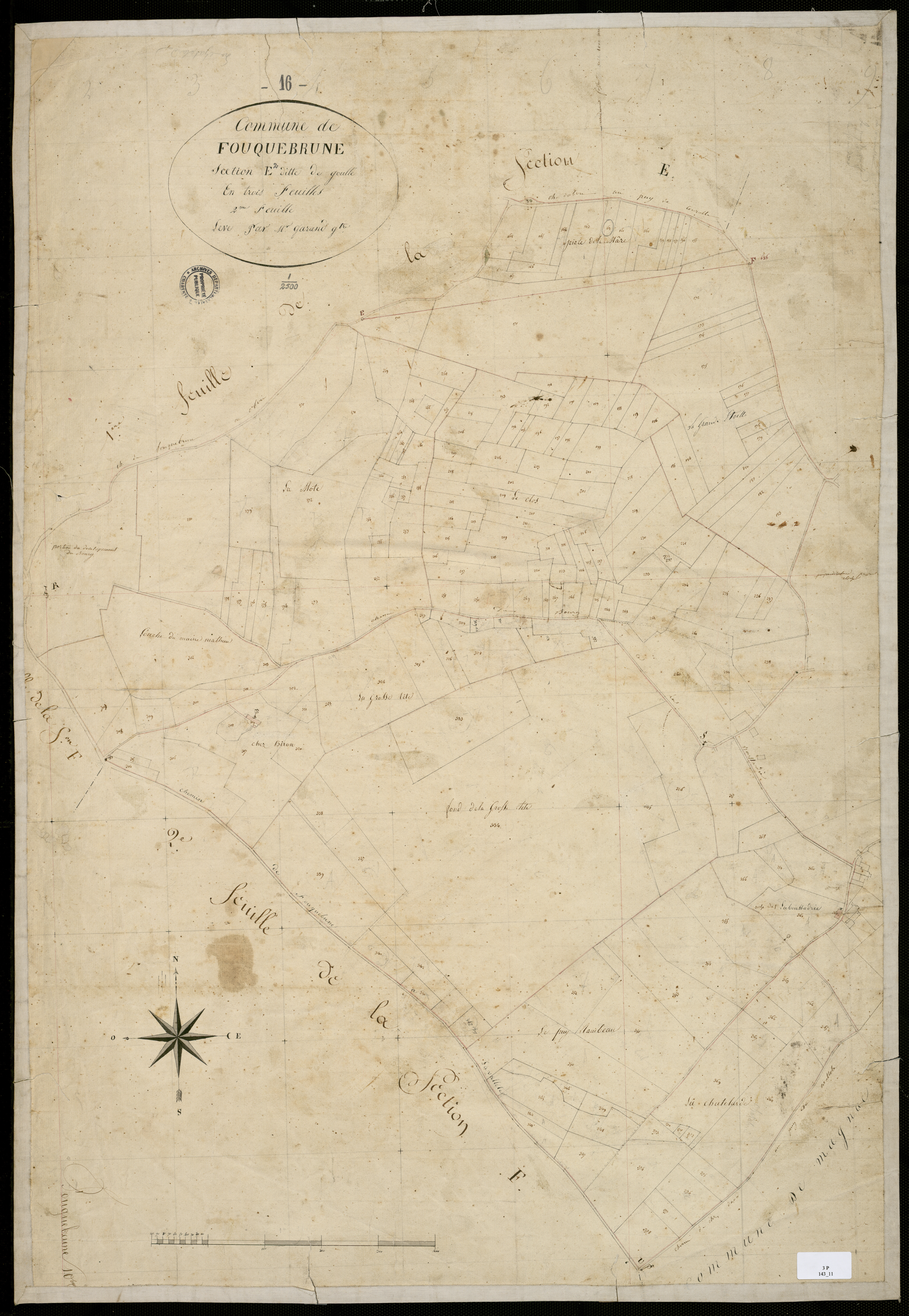 Fouquebrune - 3 P 143/11 - Section E dite de Goulle. Feuille 2.  | 1823