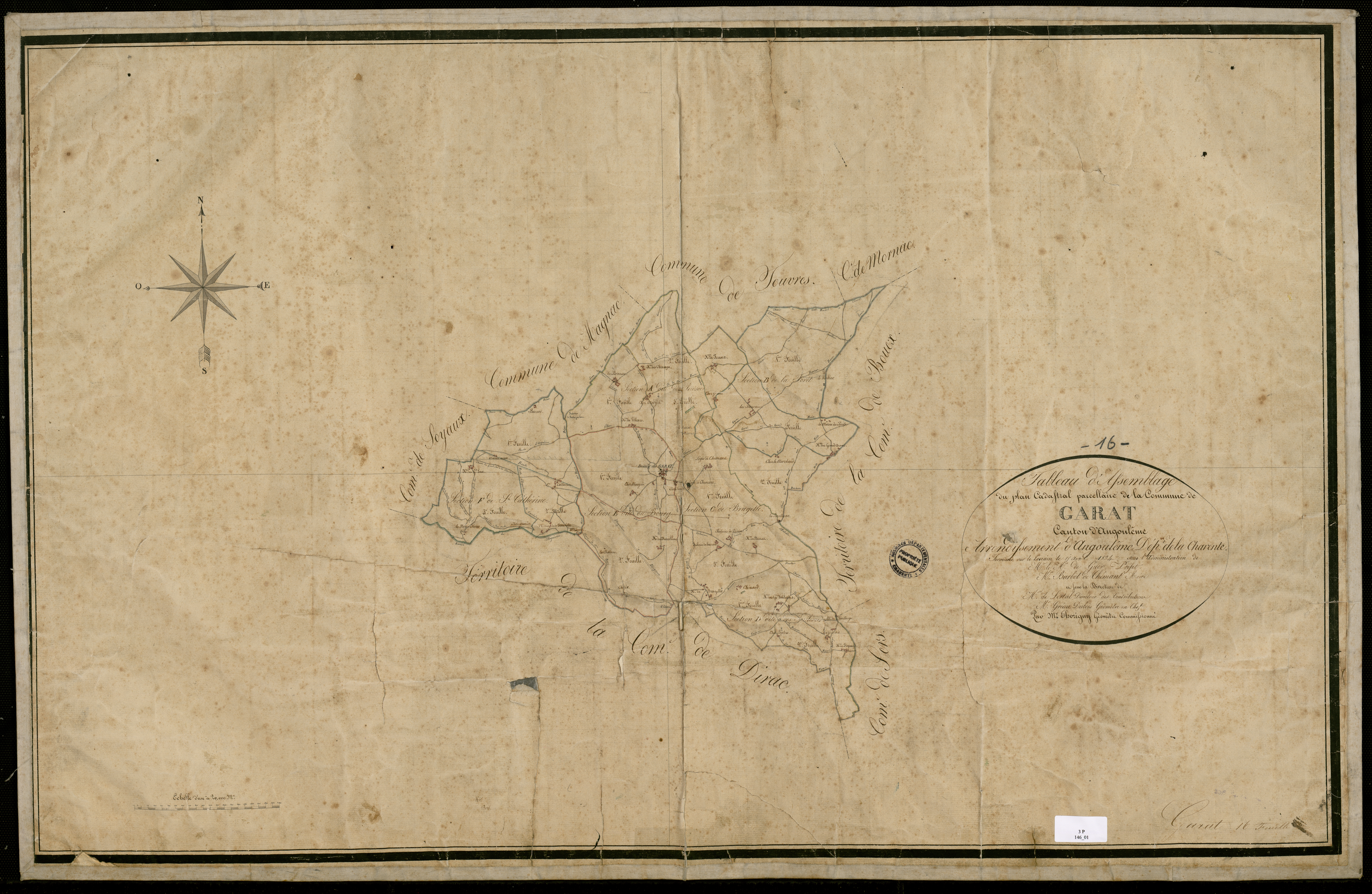 Garat - 3 P 146/1 - Tableau d'assemblage.  | 1824