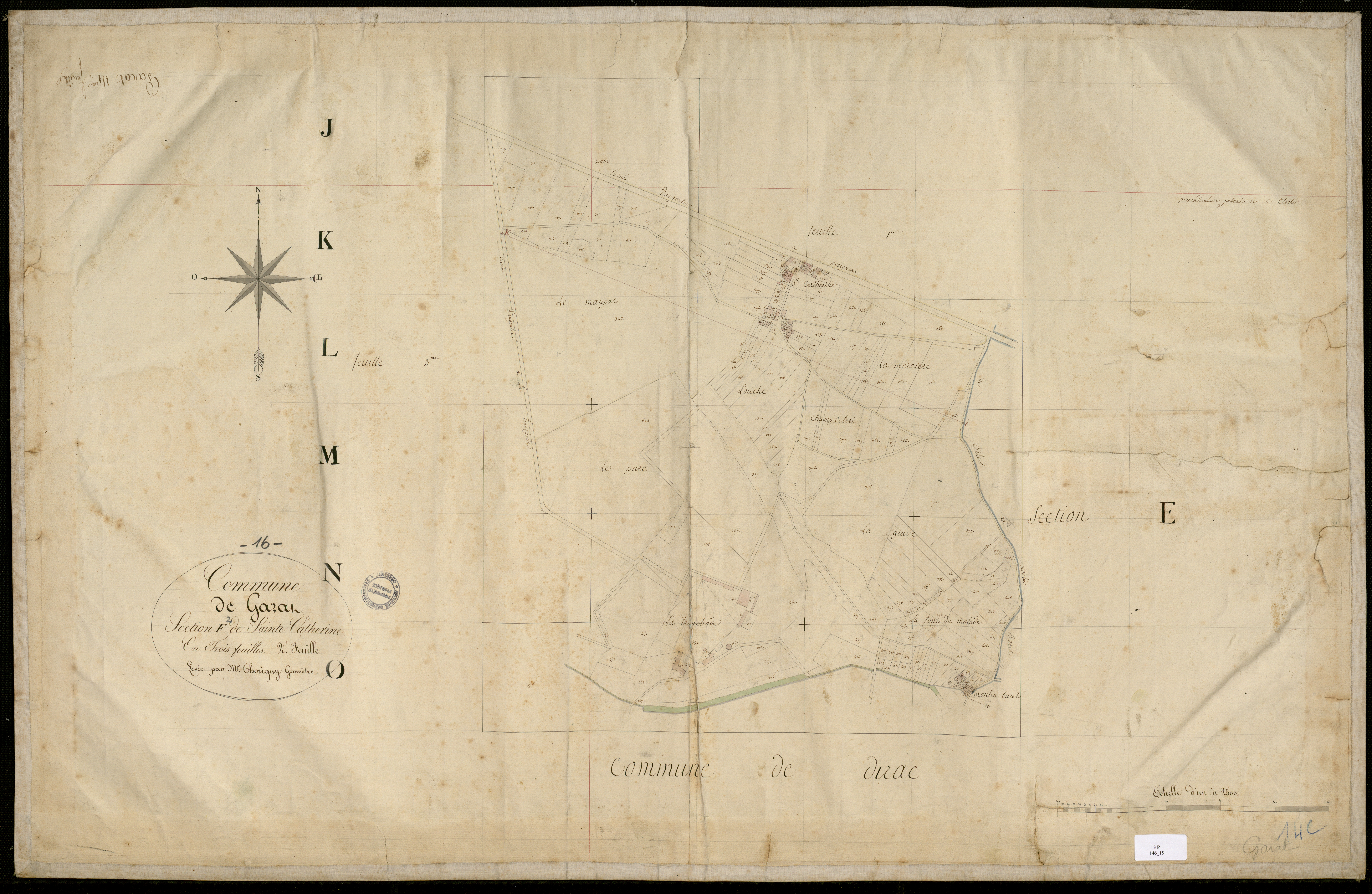 Garat - 3 P 146/15 - Section F dite de Sainte-Catherine. Feuille 2.  | 1824