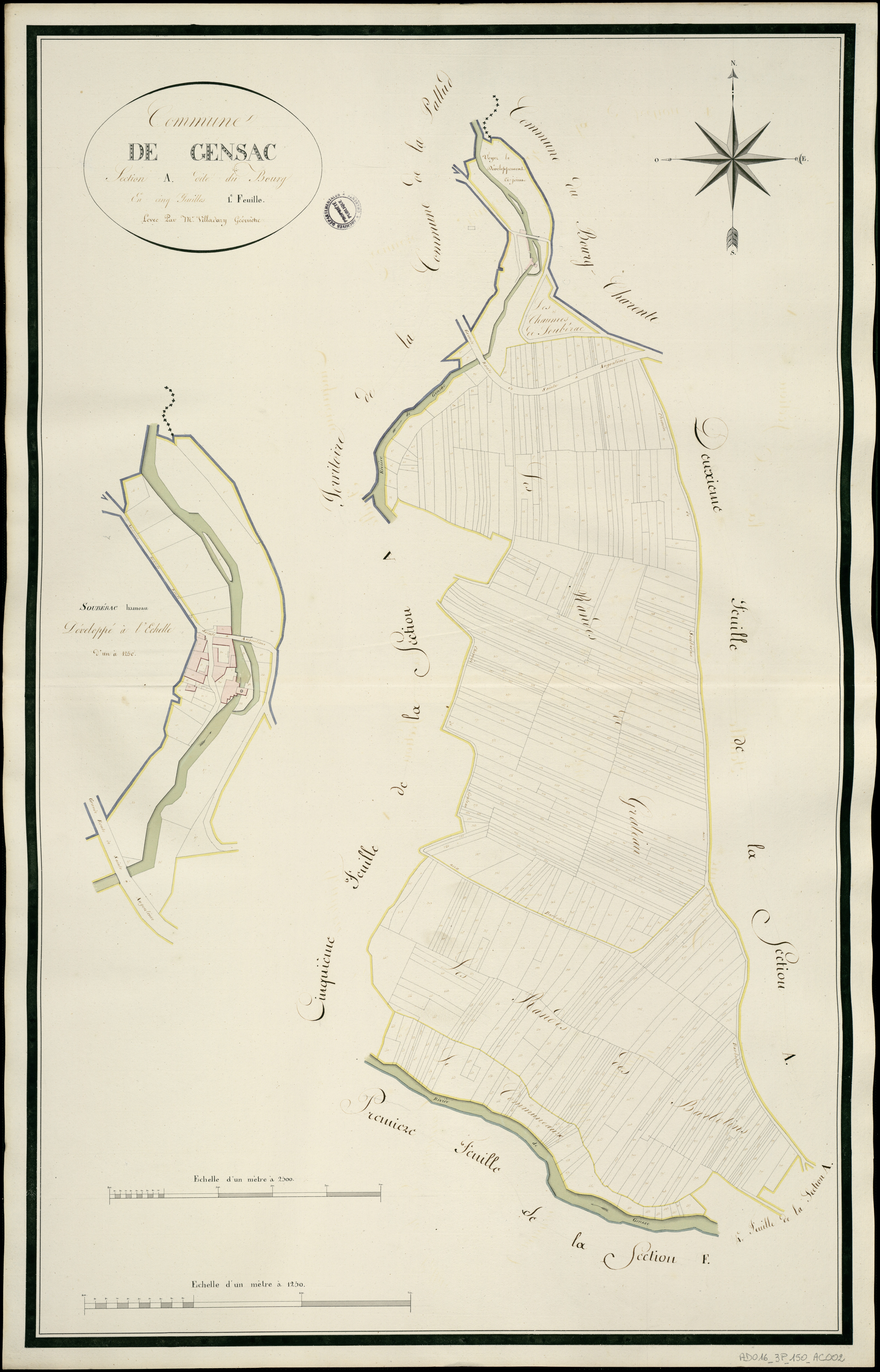 Gensac-la-Pallue - 3 P 150/AC2 - Section A dite du Bourg  | 1813