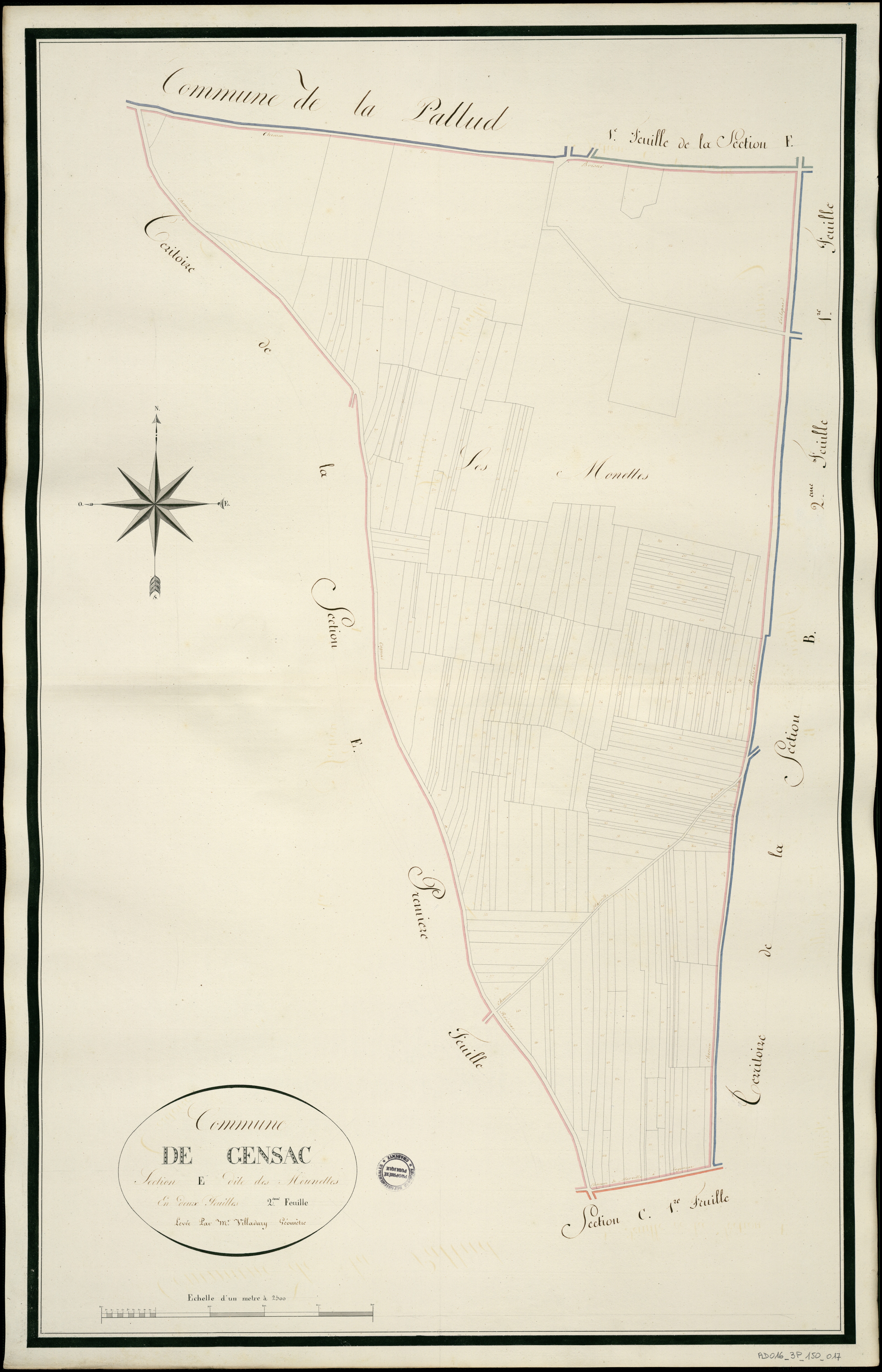 Gensac-la-Pallue - 3 P 150/AC17 - Section E dite des Mounettes  | 1811