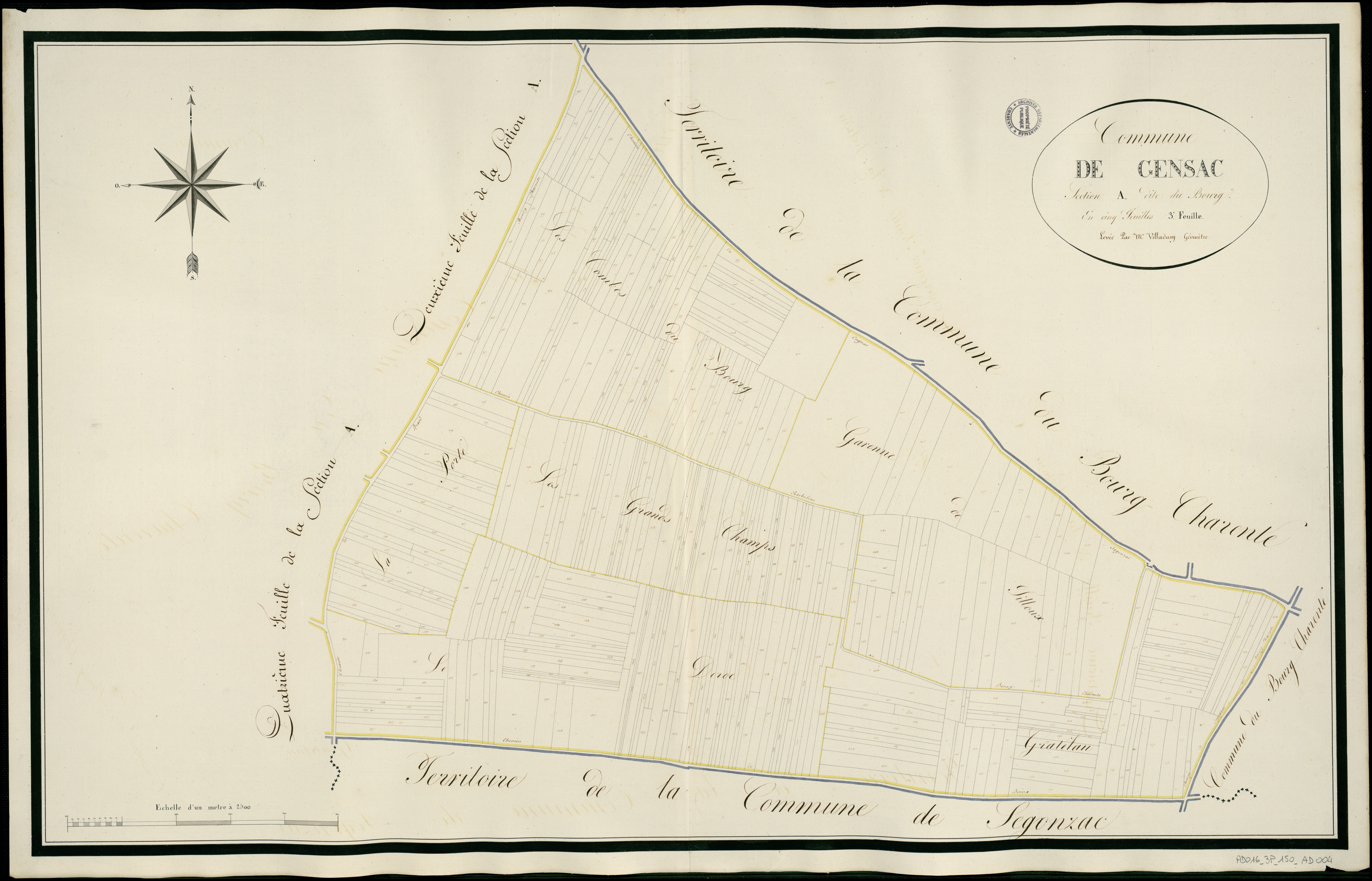 Gensac-la-Pallue - 3 P 150/AC4 - Section A dite du Bourg  | 1813