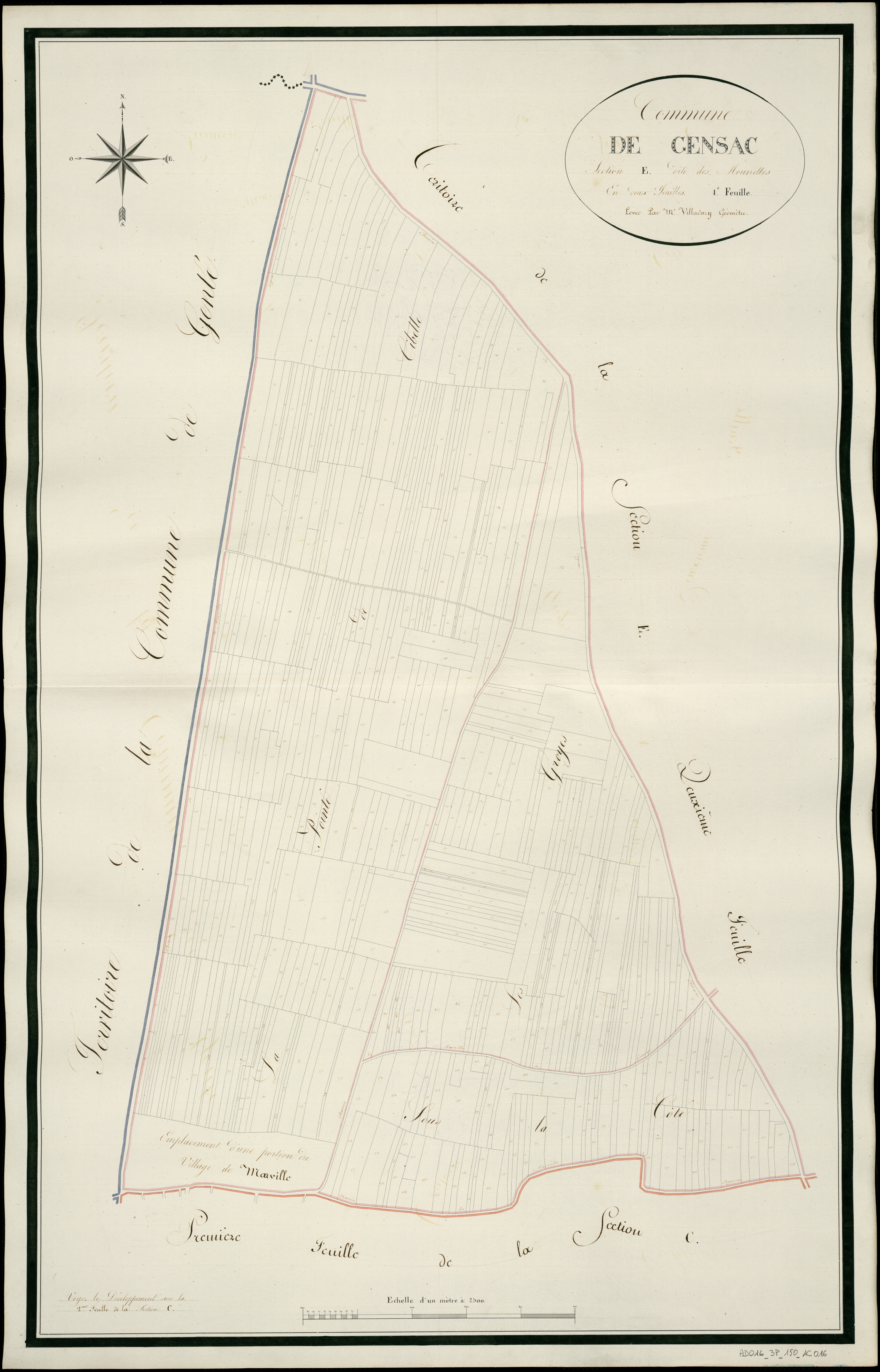 Gensac-la-Pallue - 3 P 150/AC16 - Section E dite des Mounettes  | 1811