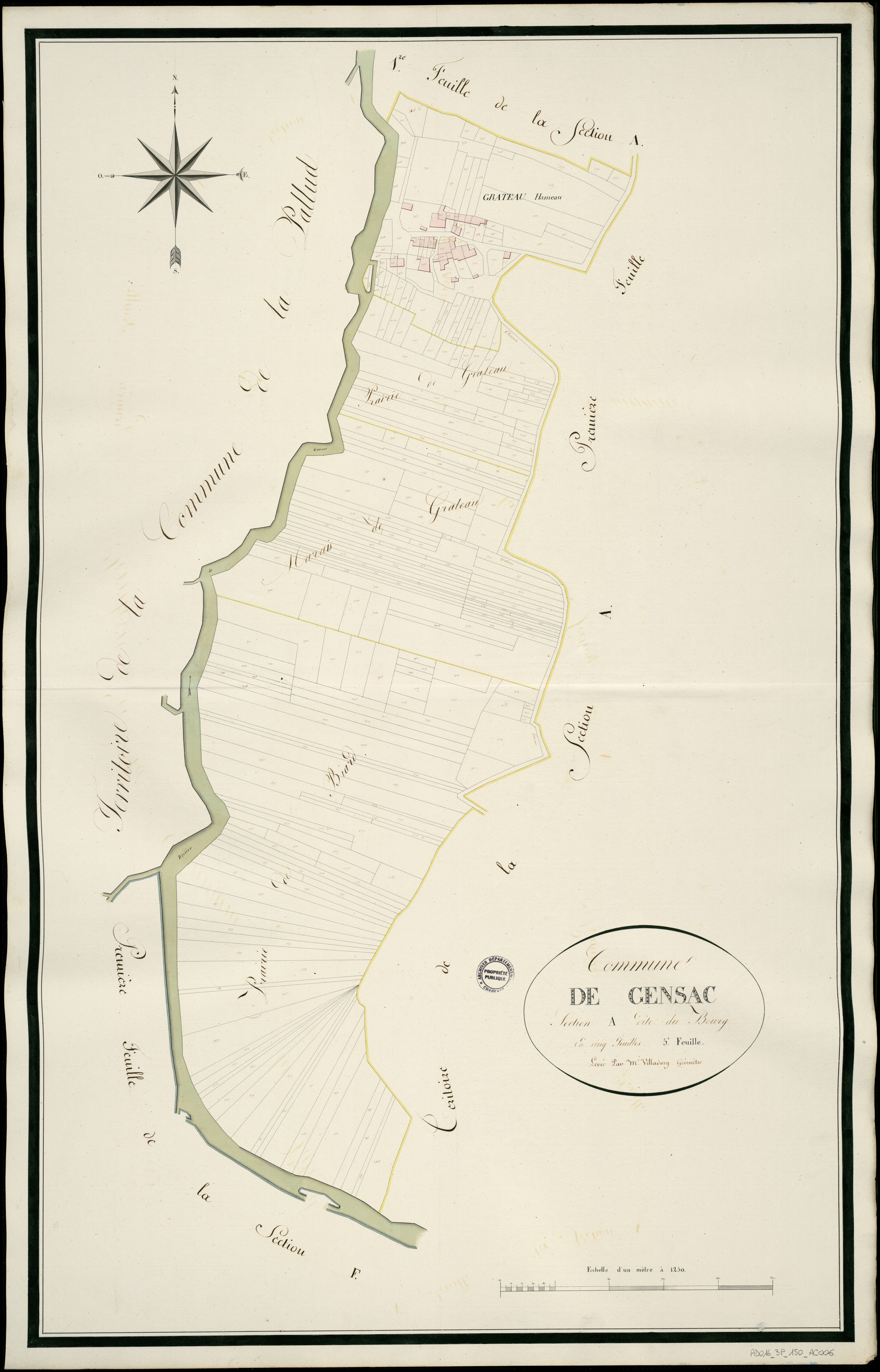 Gensac-la-Pallue - 3 P 150/AC6 - Section A dite du Bourg  | 1811