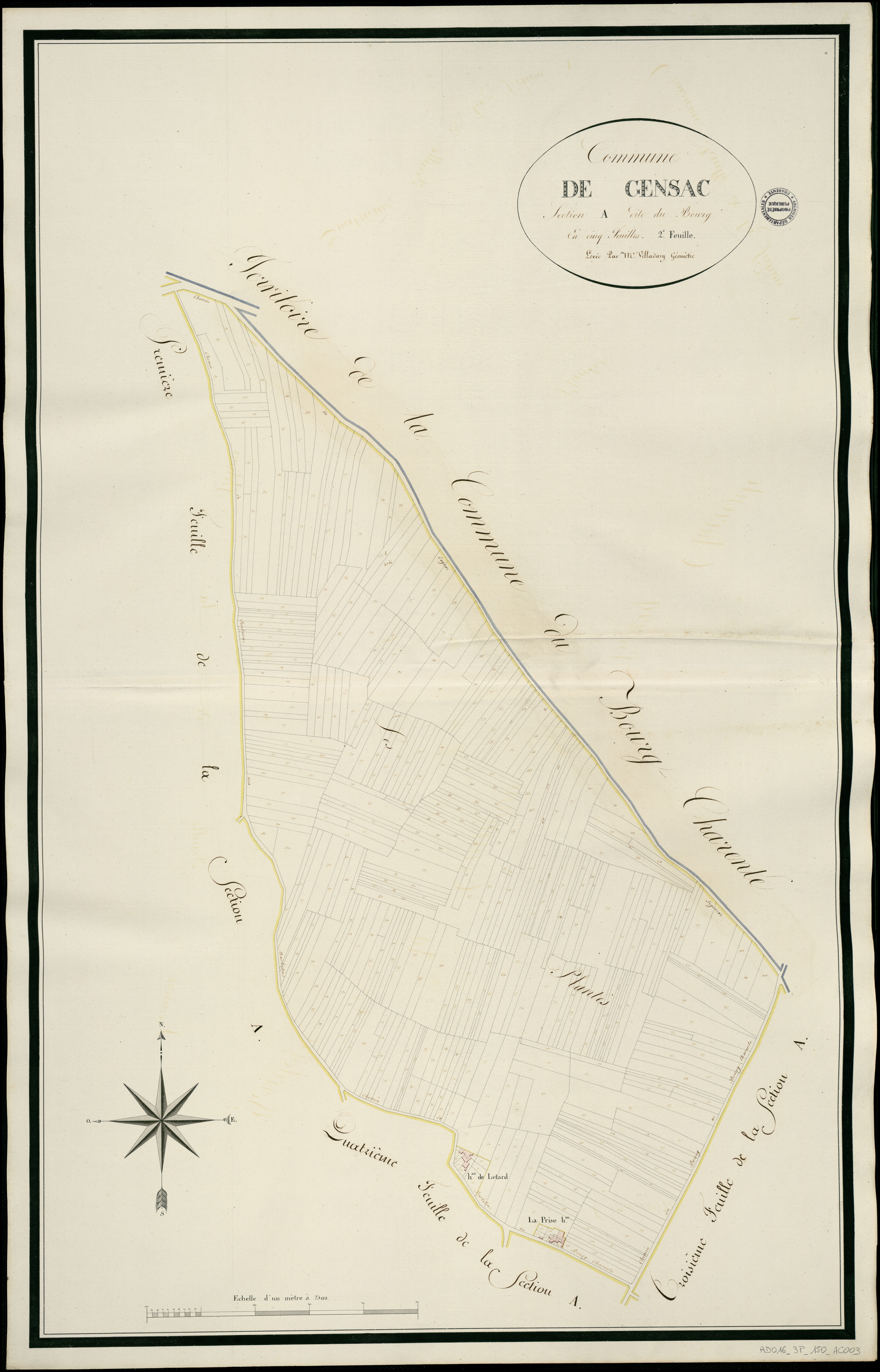 Gensac-la-Pallue - 3 P 150/AC3 - Section A dite du Bourg  | 1813