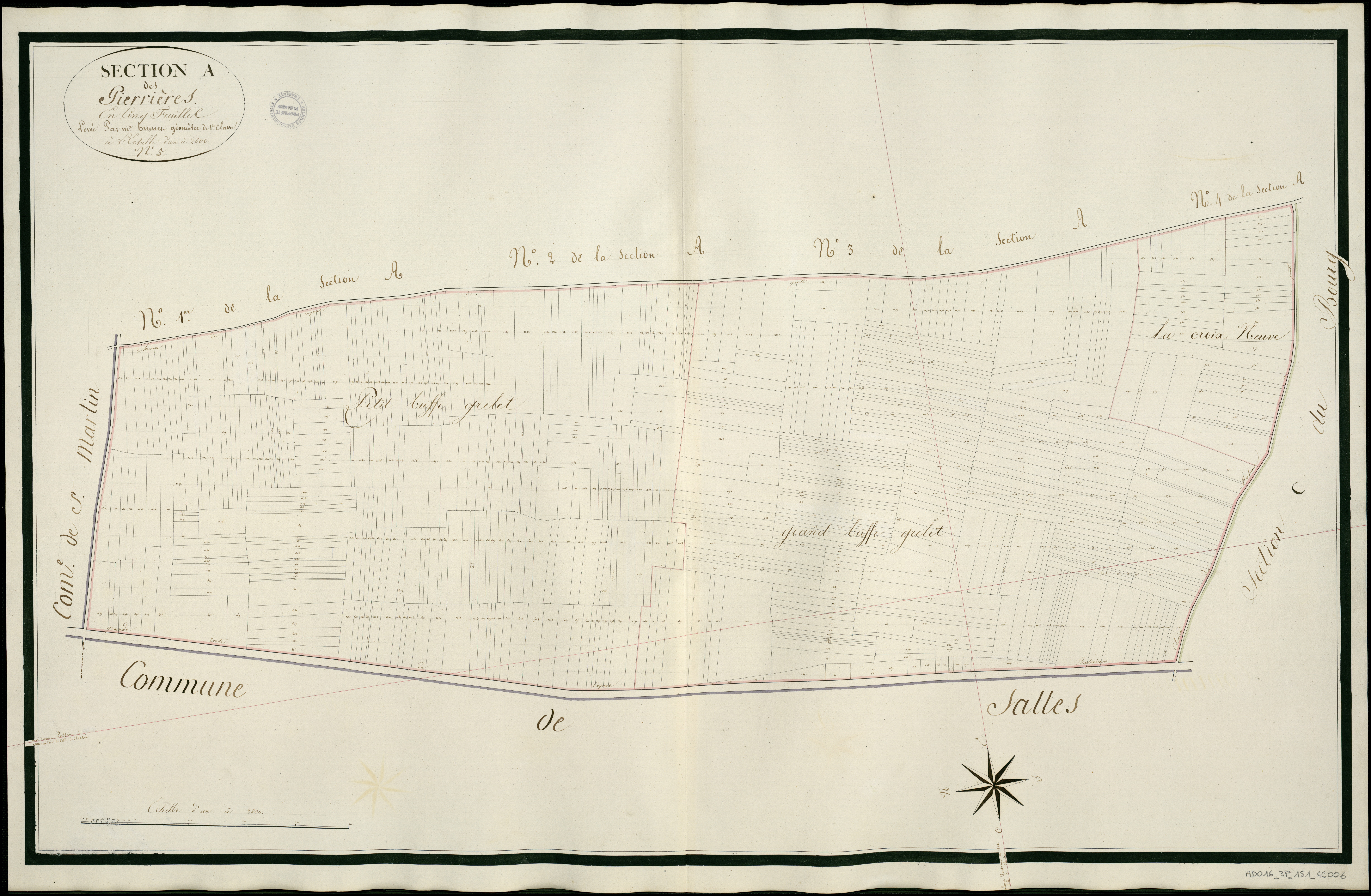 Genté - 3 P 151/AC6 - Section A dite de Pierrières  | 1812