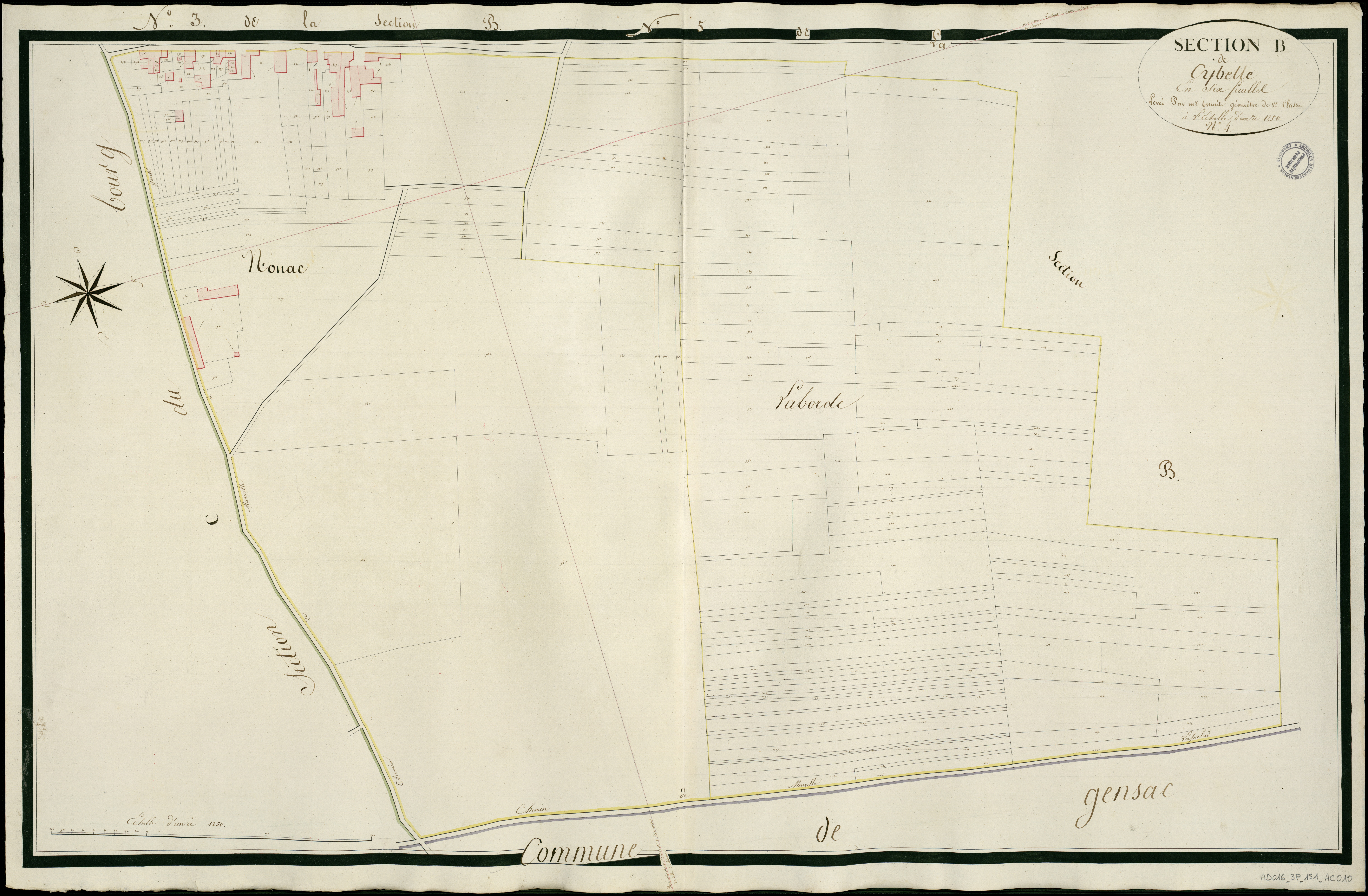 Genté - 3 P 151/AC10 - Section B dite de Cibelle  | 1818