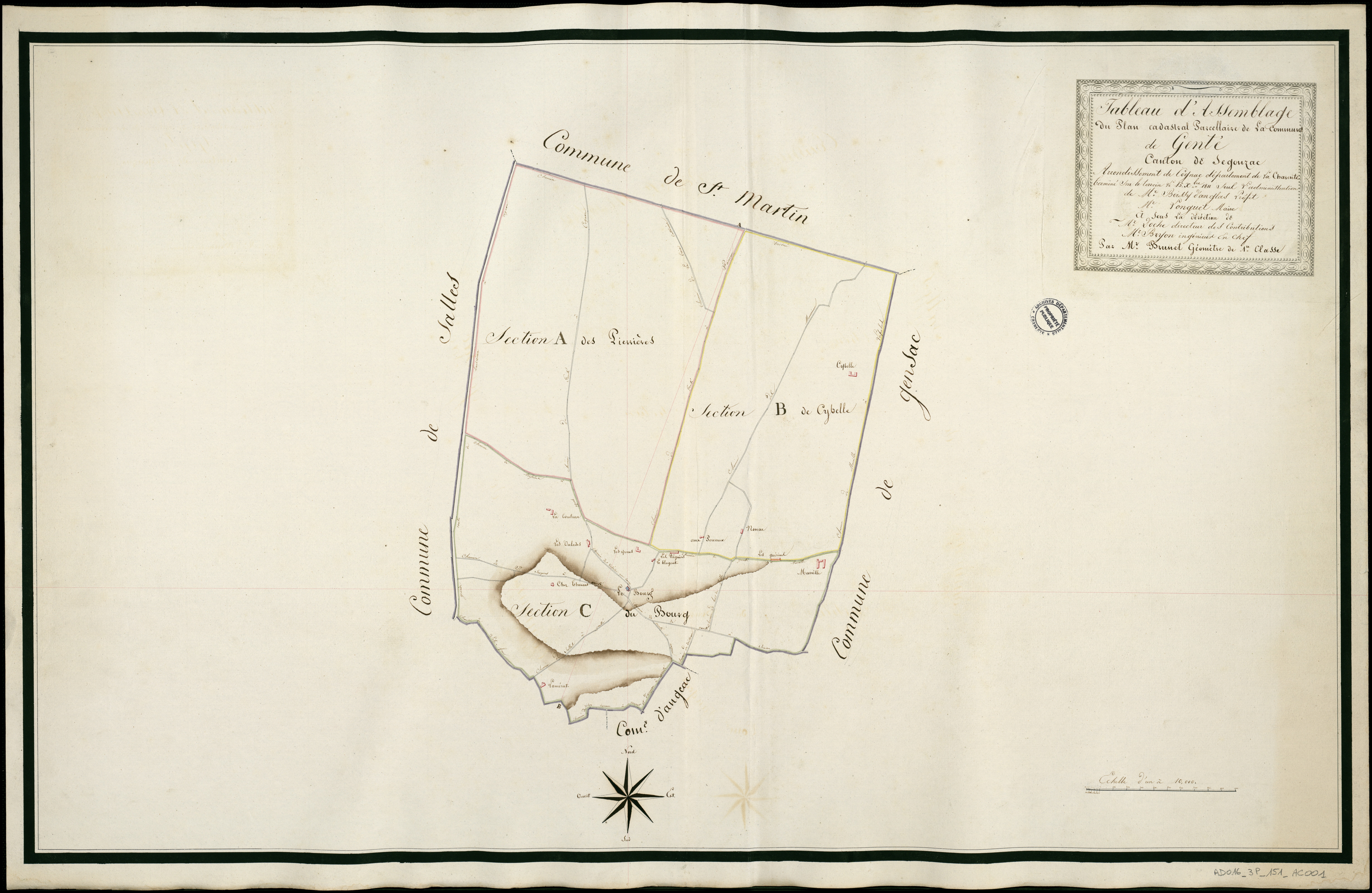 Genté - 3 P 151/AC1 - Tableau d'assemblage  | 1811